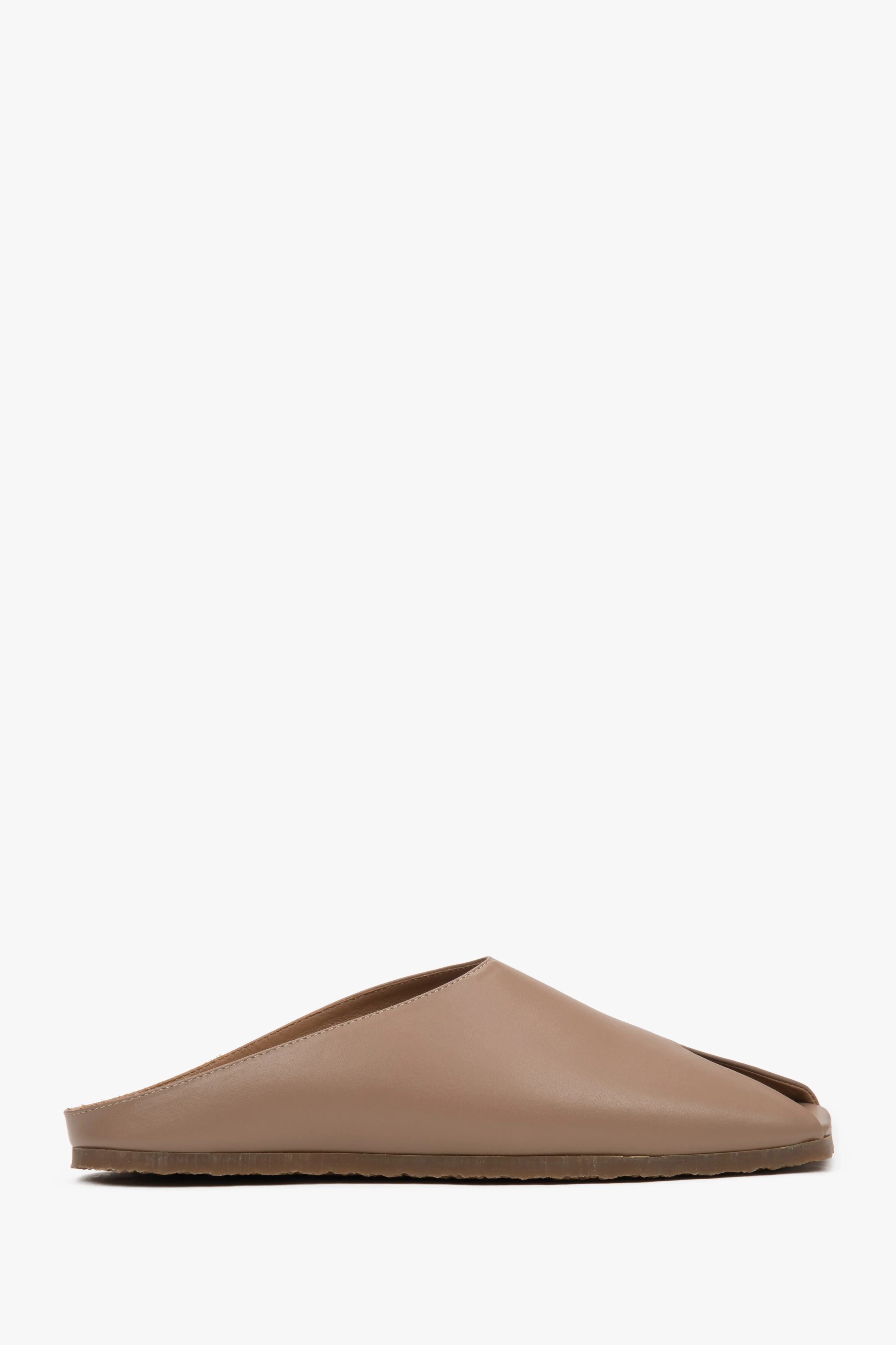 Beżowe klapki damskie z włoskiej skóry naturalnej Premium Estro OUTLET - Image 7