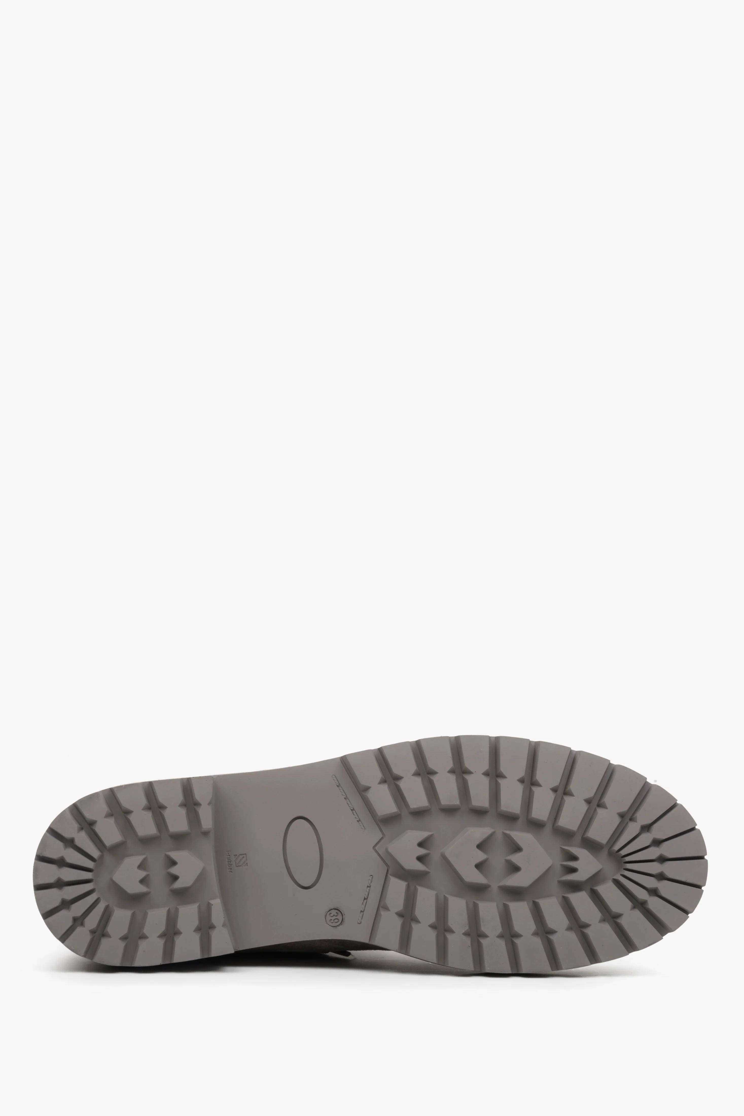 Szare sznurowane botki damskie z weluru naturalnego i tekstyliów Estro ER00114044 - Image 6