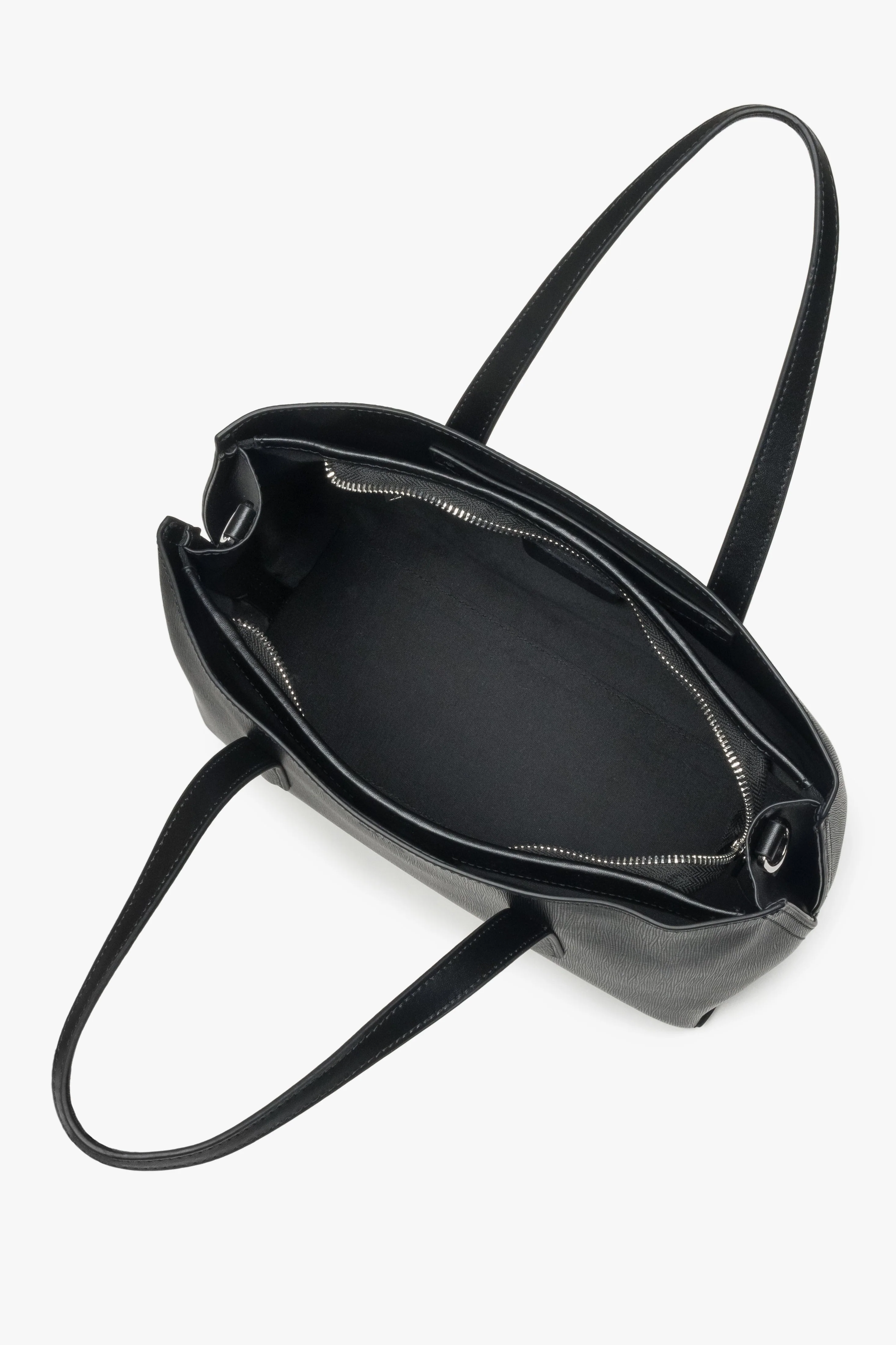 Czarna elegancka torebka damska typu tote ze skóry naturalnej Estro ER00119140 - Image 4