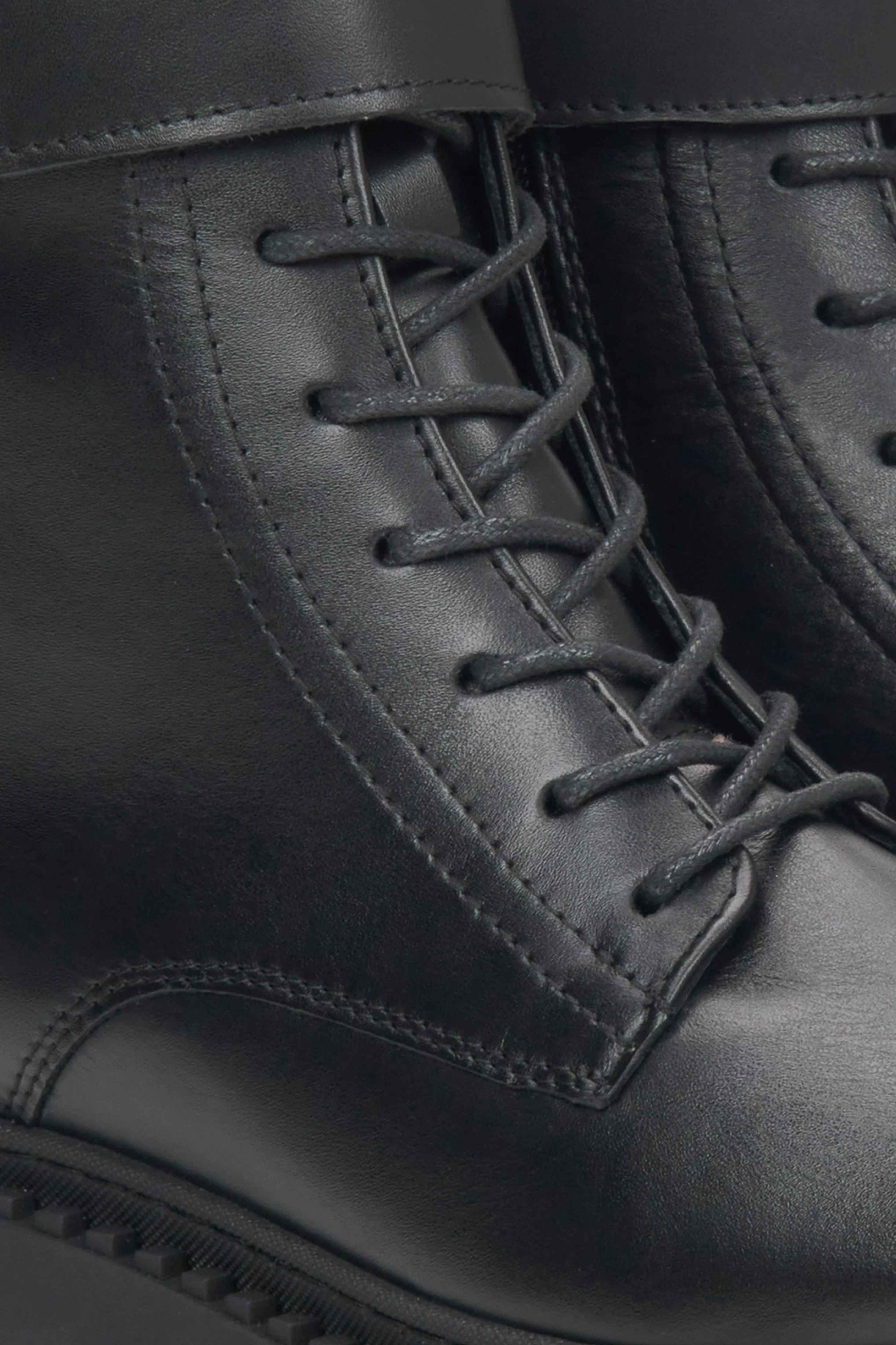 Czarne botki damskie z włoskiej skóry naturalnej Premium z lekkim ociepleniem Estro OUTLET - Image 8