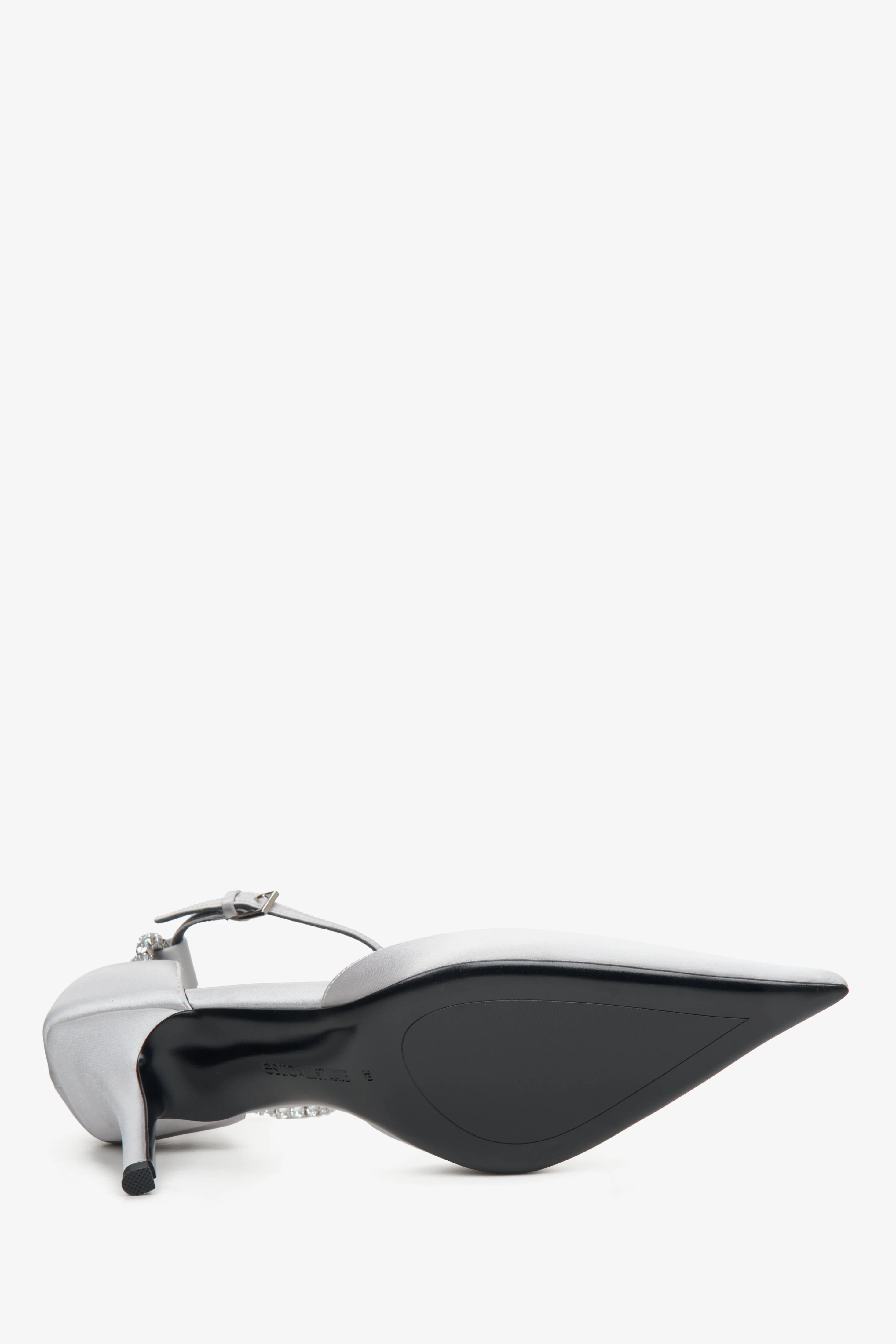 Szare czółenka damskie w szpic z kryształkami Estro X MustHave ER00114244 - Image 11