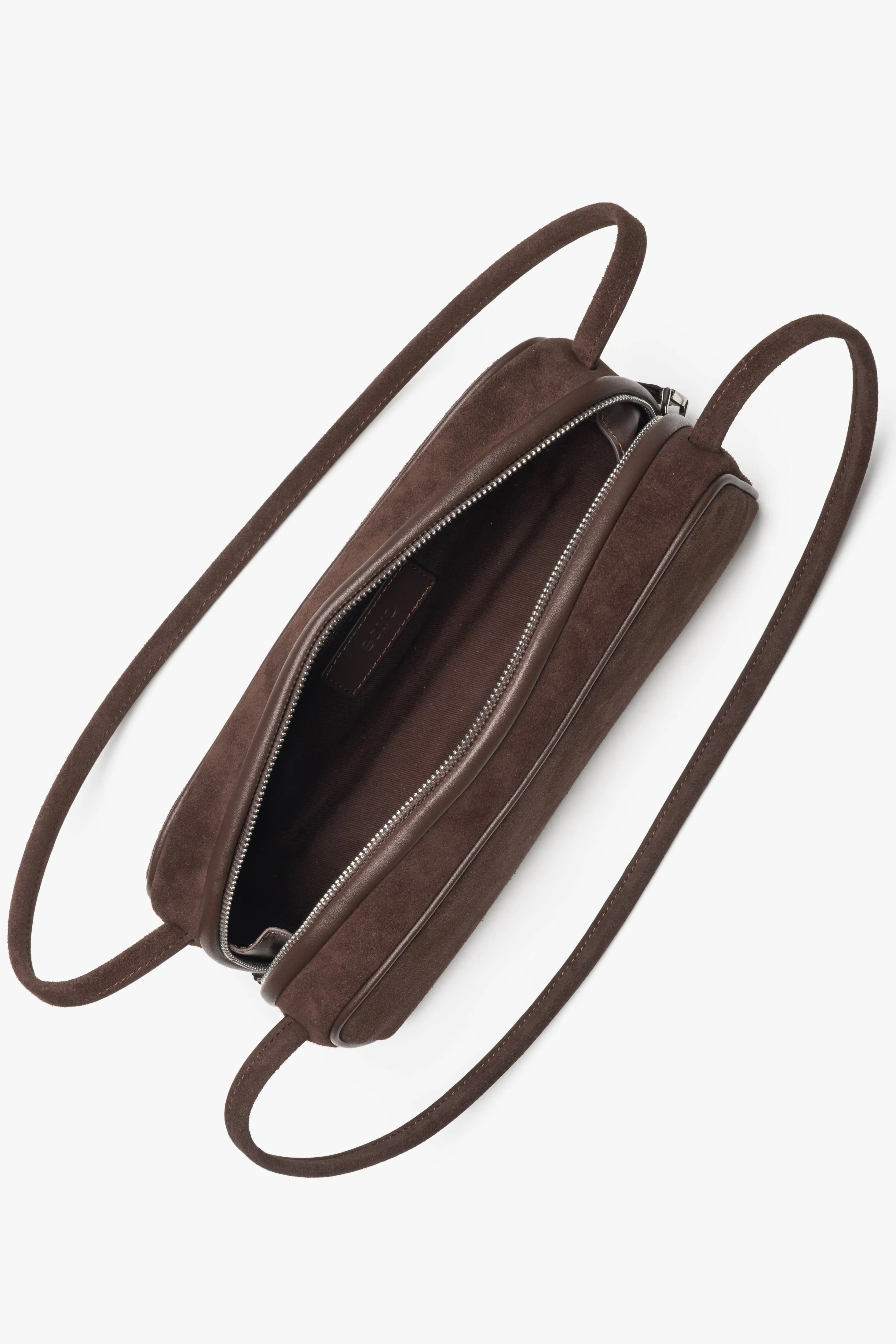 Elegancka ciemnobrązowa torebka damska na ramię z weluru naturalnego Estro ER00118350 - Image 4