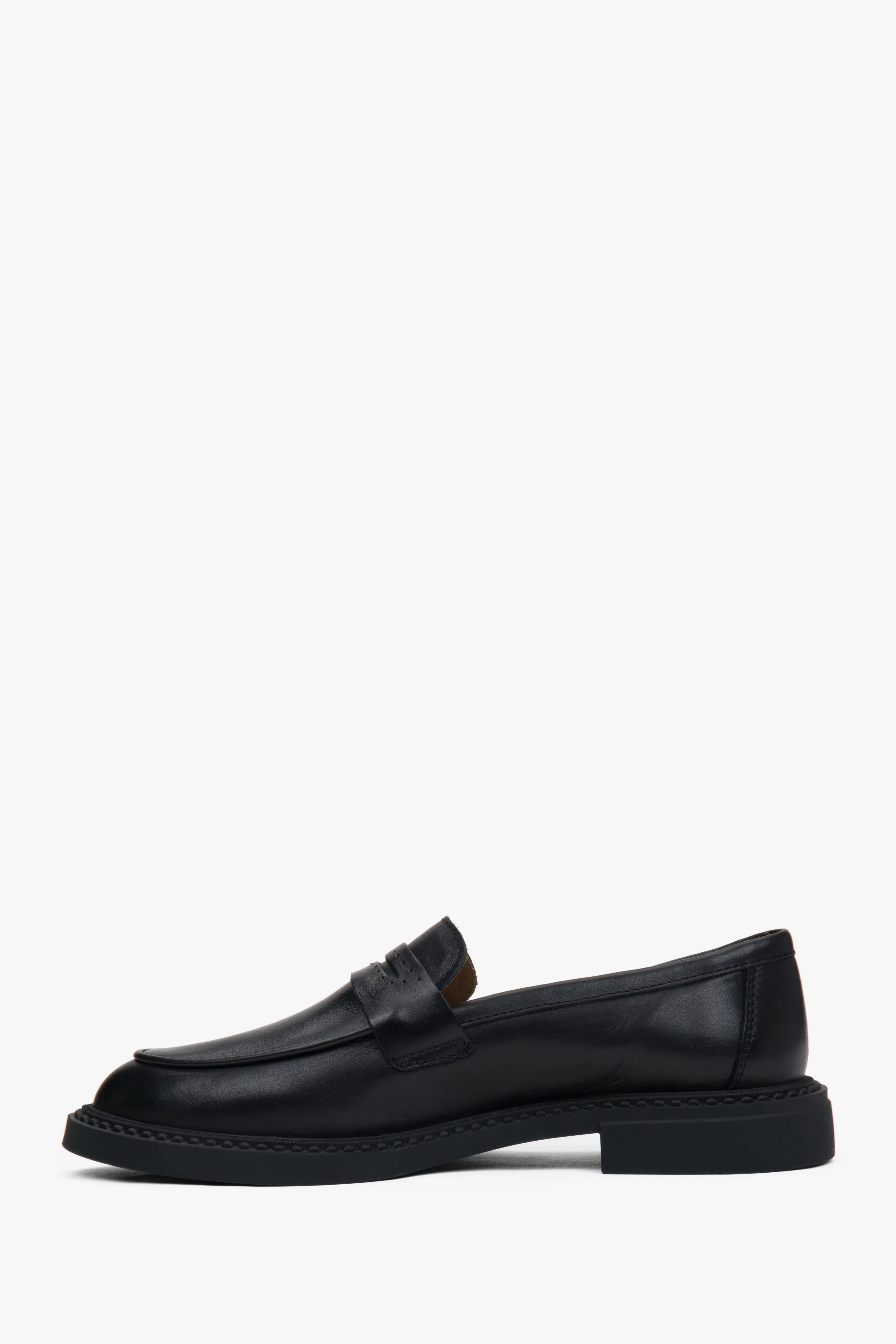 Klasyczne czarne loafersy damskie typu Penny z włoskiej skóry naturalnej Premium Estro ER00117583 - Image 6