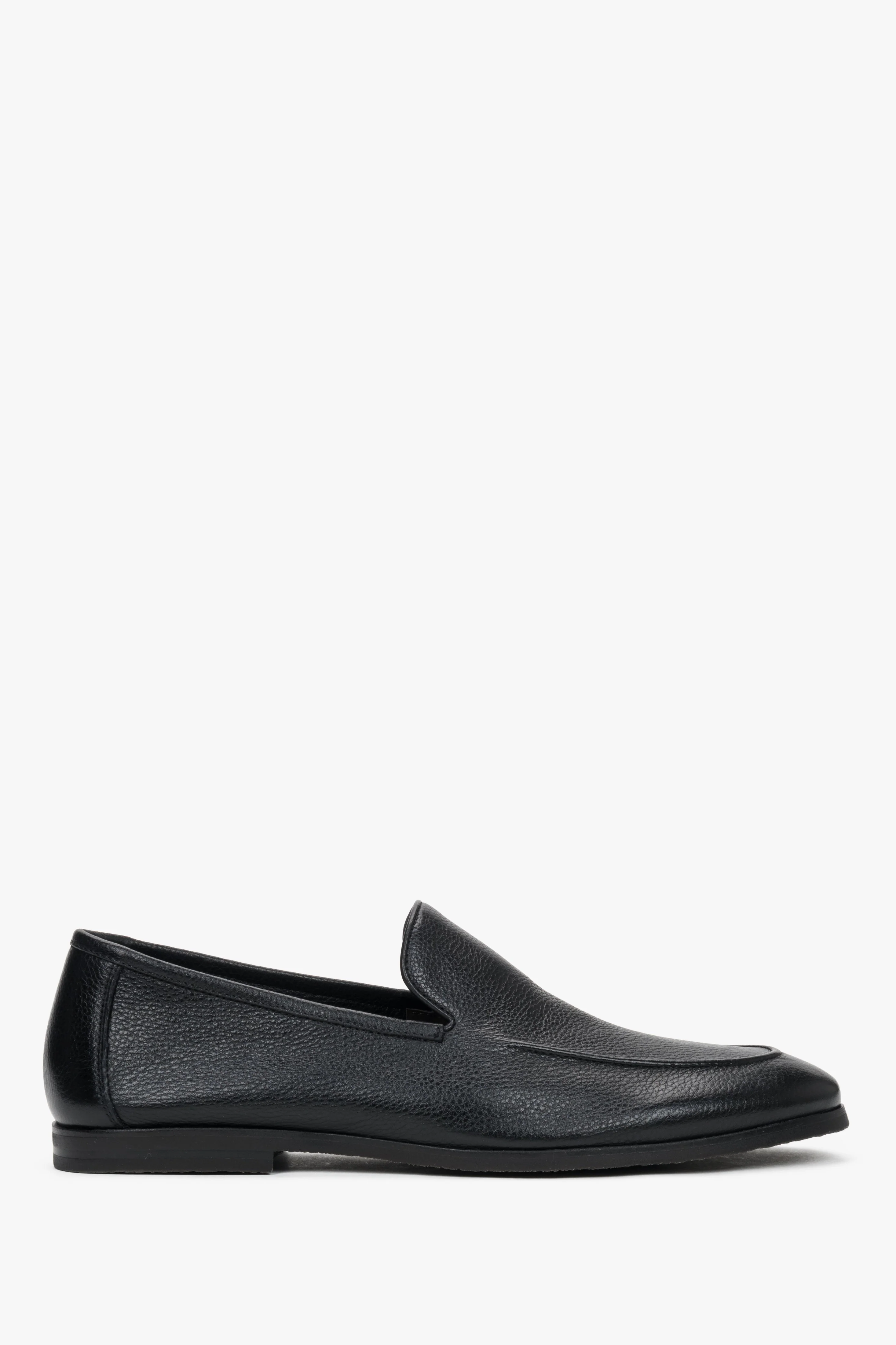 Czarne formalne loafersy męskie ze skóry naturalnej Estro ER00119405 - Image 2