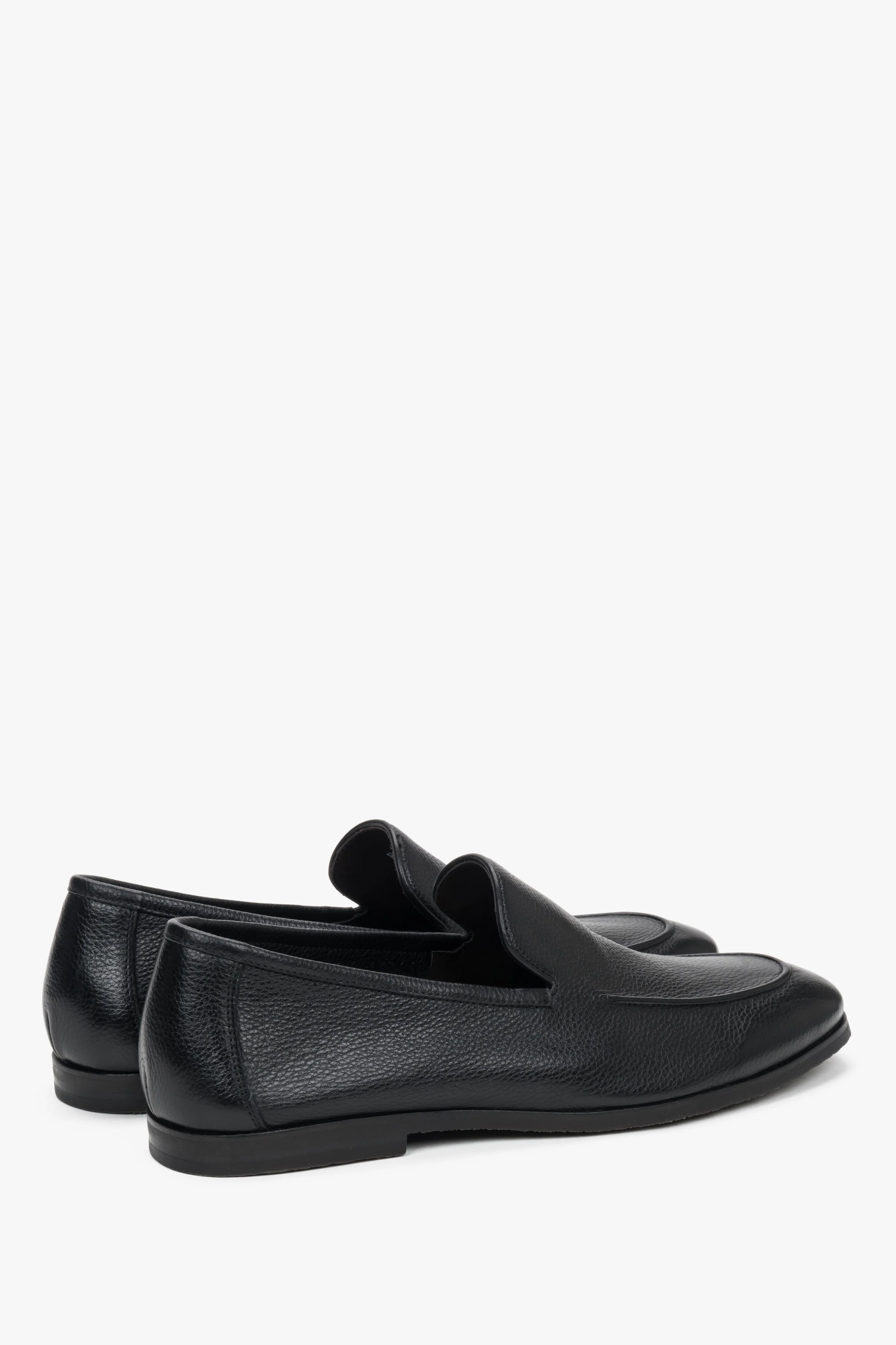 Czarne formalne loafersy męskie ze skóry naturalnej Estro ER00119405 - Image 5