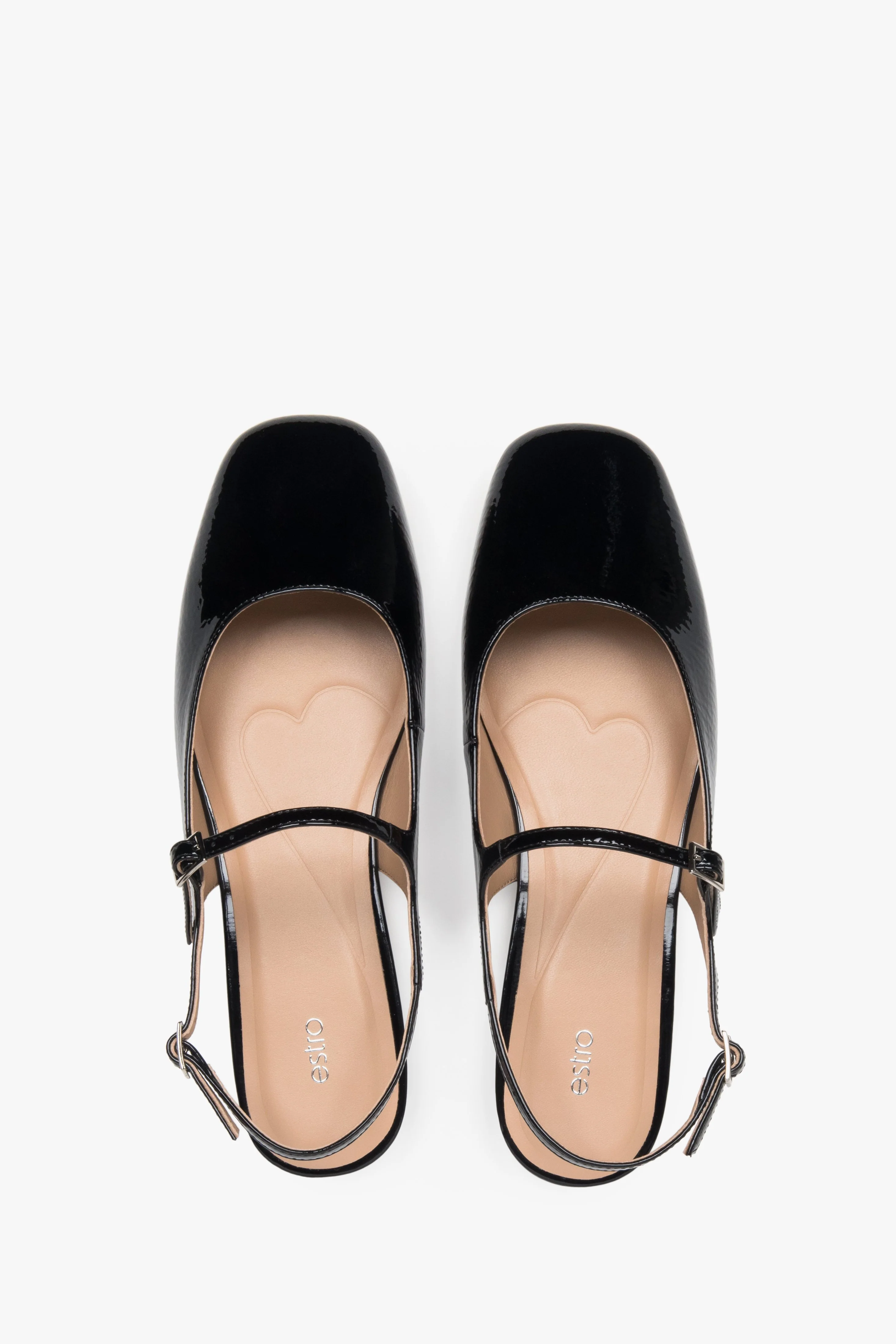 Czarne sandały damskie na płaskim obcasie typy slingback Estro ER00117182 - Image 4