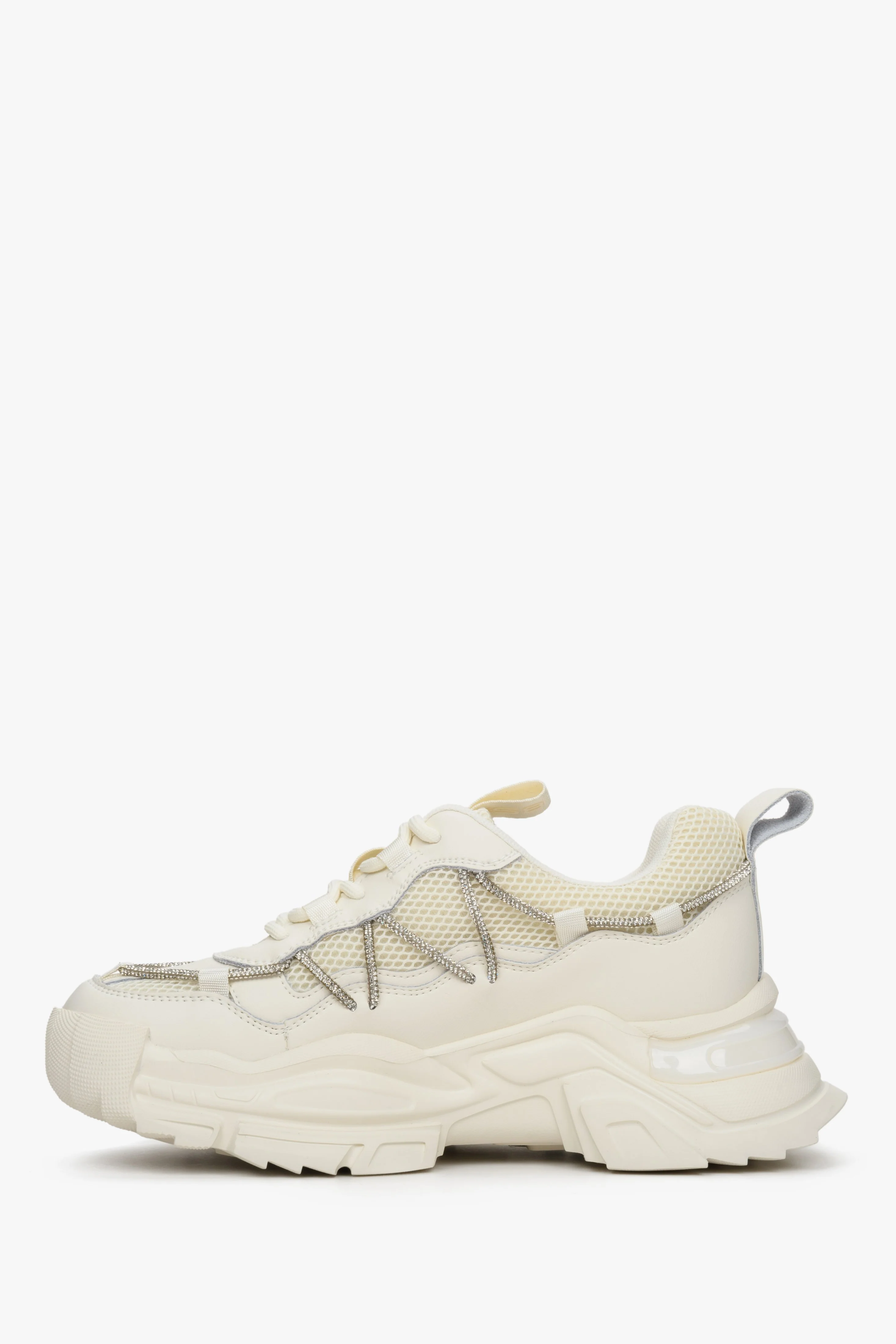 Beżowe sneakersy damskie z łączonych materiałów ES 8 ER00112606 - Image 3