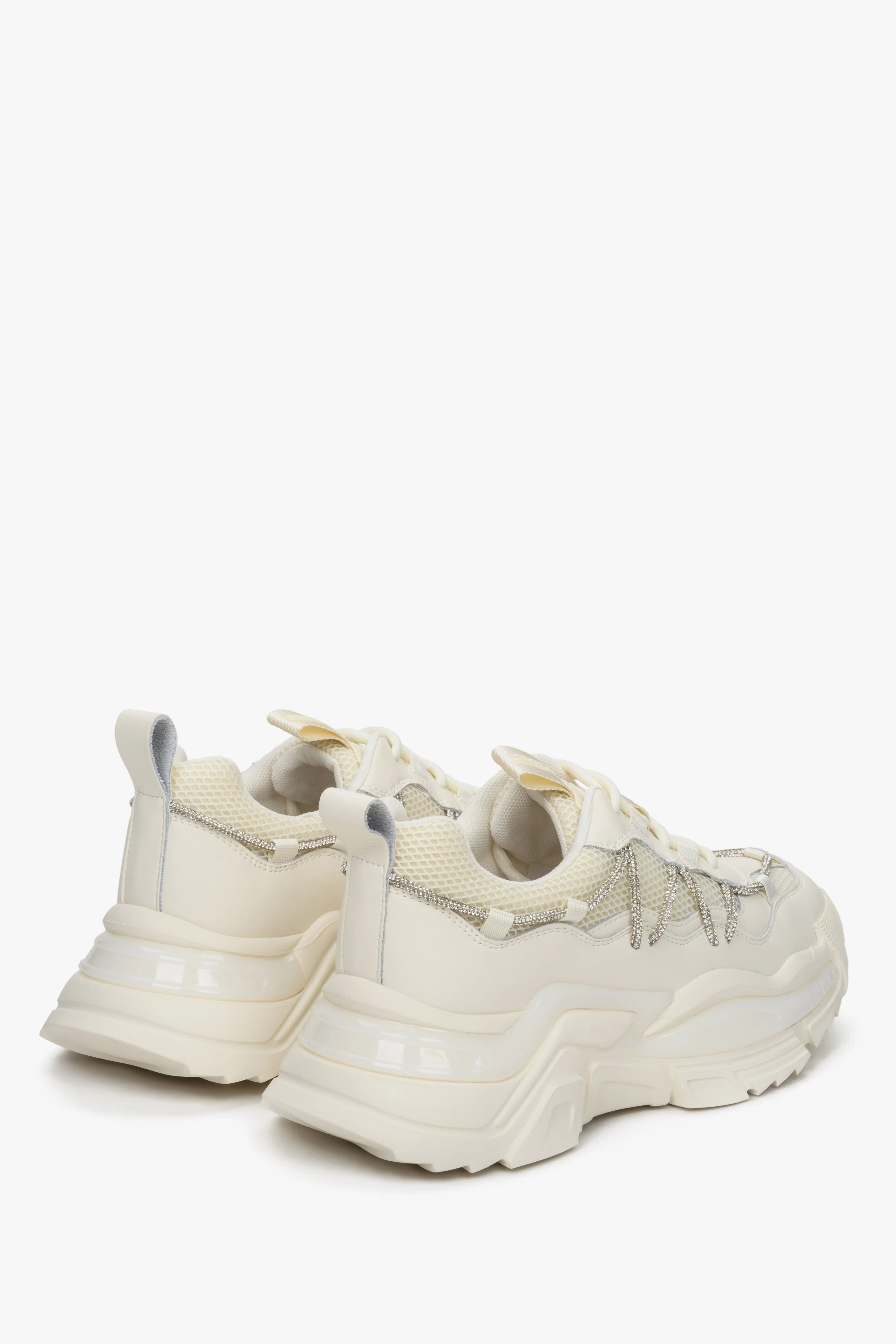 Beżowe sneakersy damskie z łączonych materiałów ES 8 ER00112606 - Image 5