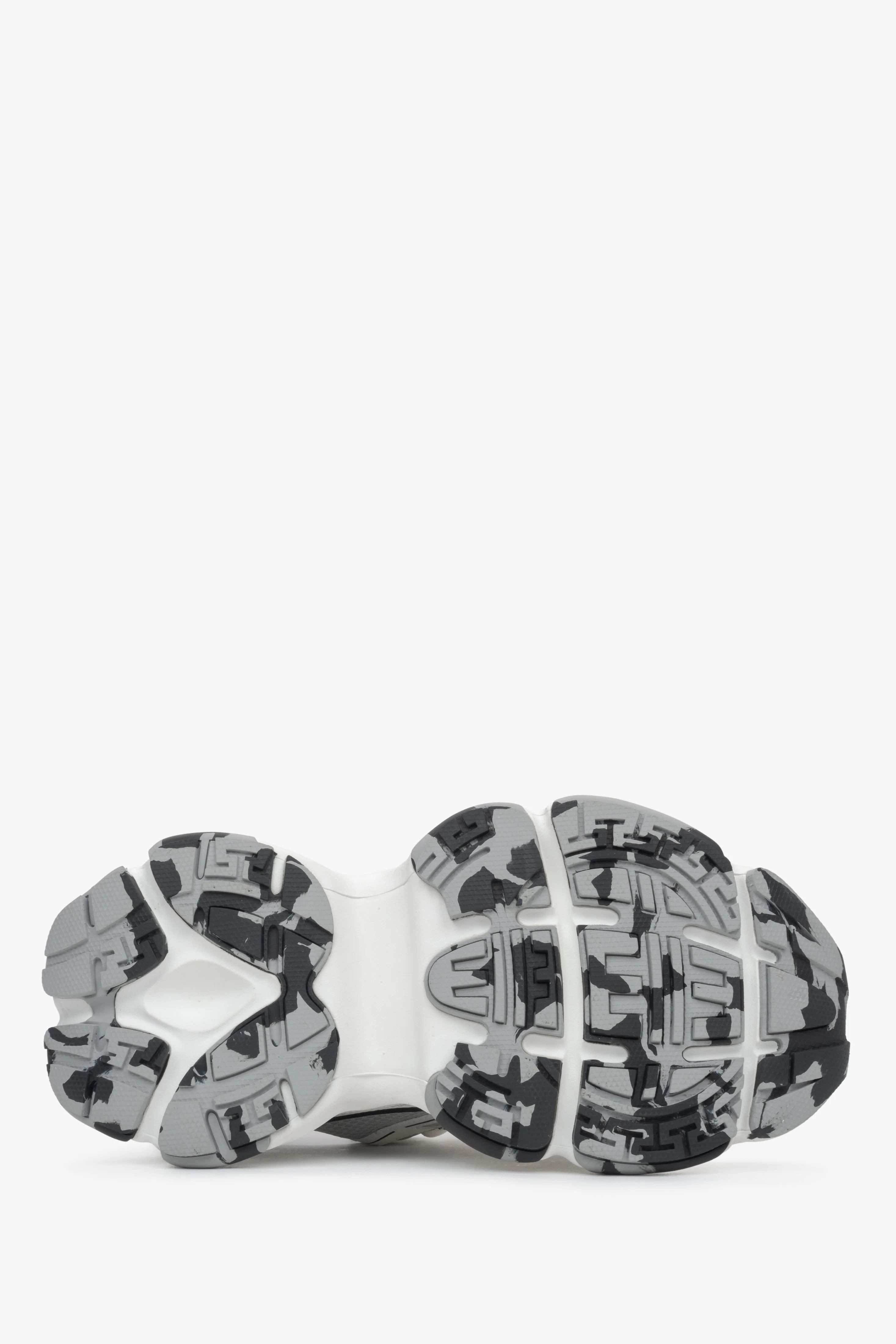 Białe sneakersy damskie z czarnymi detalami i masywną podeszwą ES8 ER00115887 - Image 6