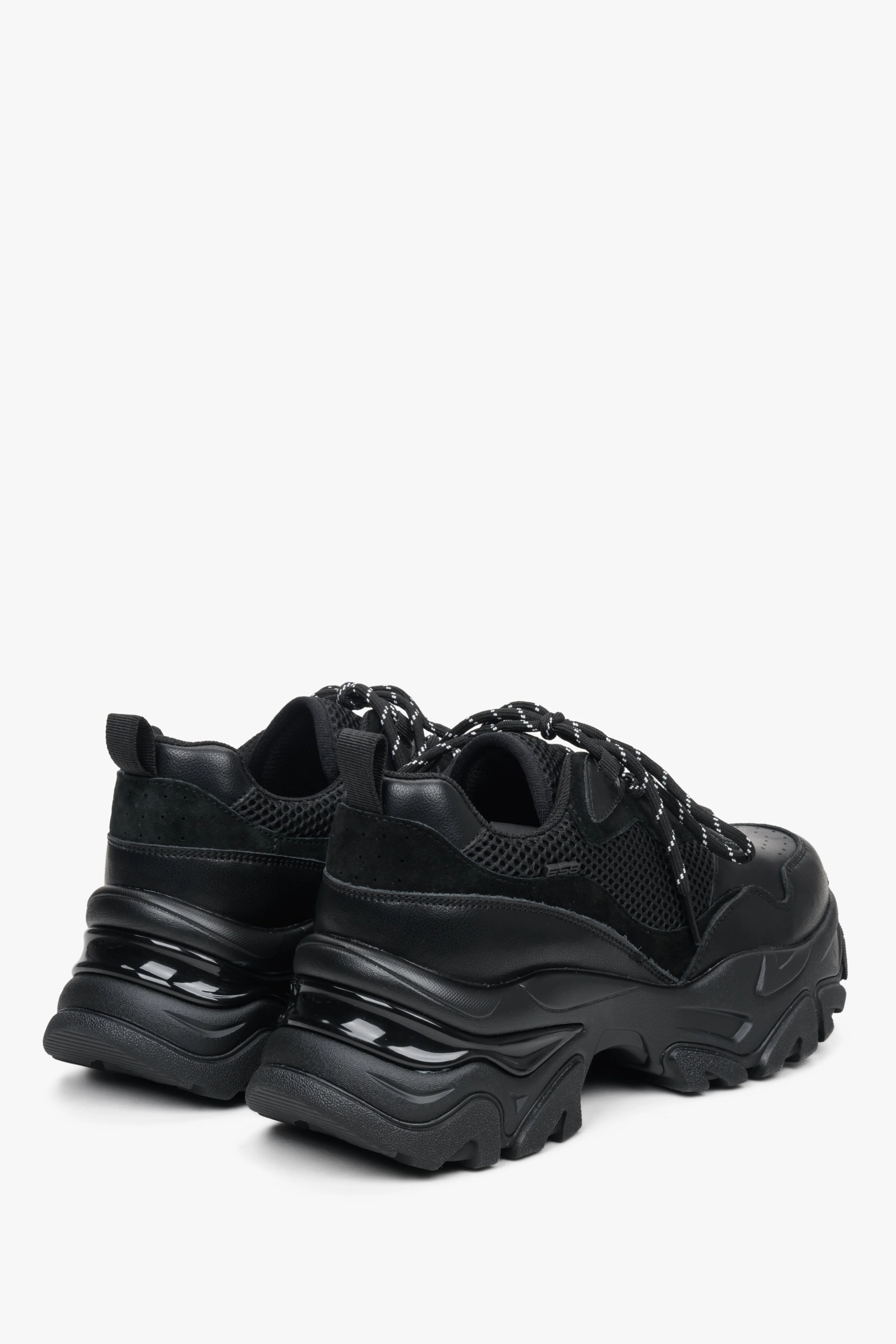 Czarne sneakersy damskie ze skóry naturalnej ES 8 ER00112276 - Image 4