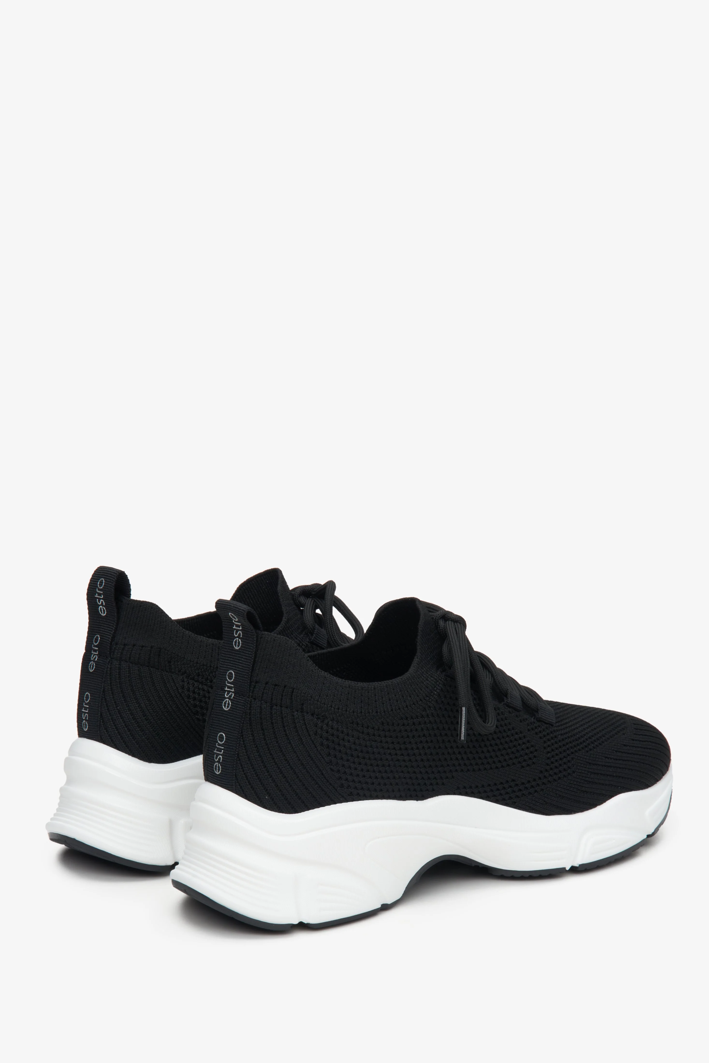 Czarne sneakersy damskie z siateczki na elastycznej podeszwie Estro ER00113222 - Image 5