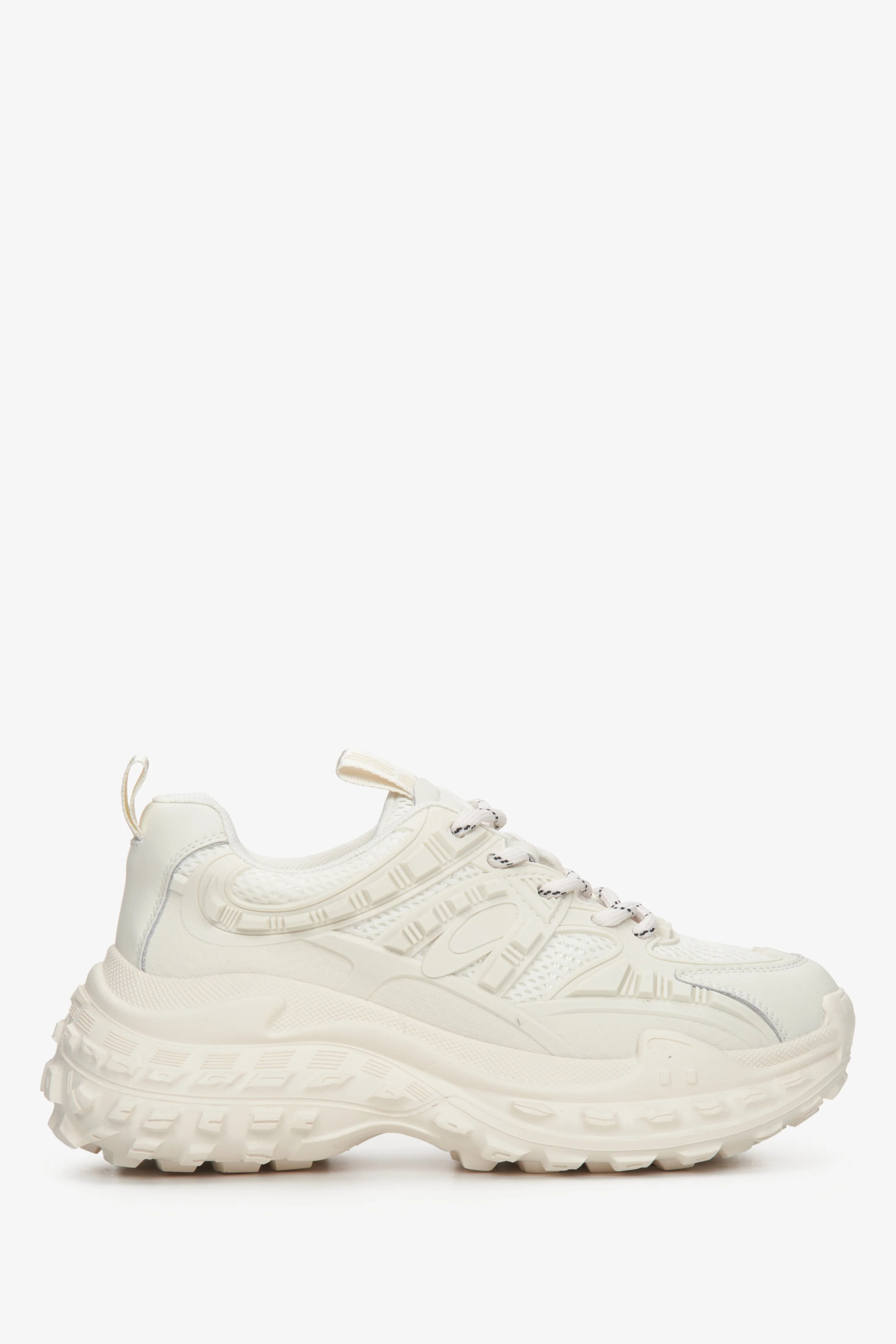 Beżowe sportowe sneakersy damskie na platformie ES8 ER00112602