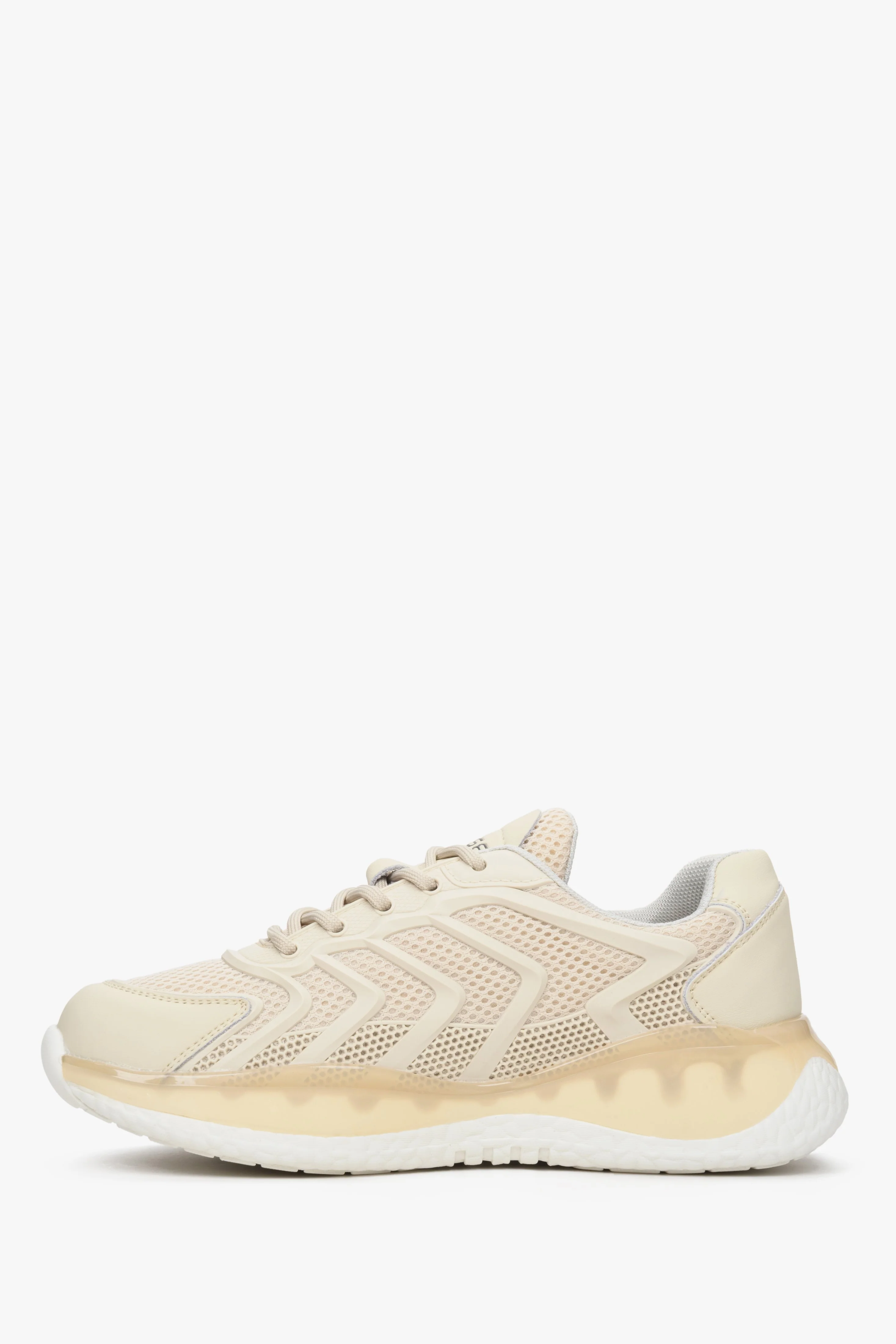 Damskie sneakersy w kolorze beżowym z siateczką ES8 ER00112713 - Image 3