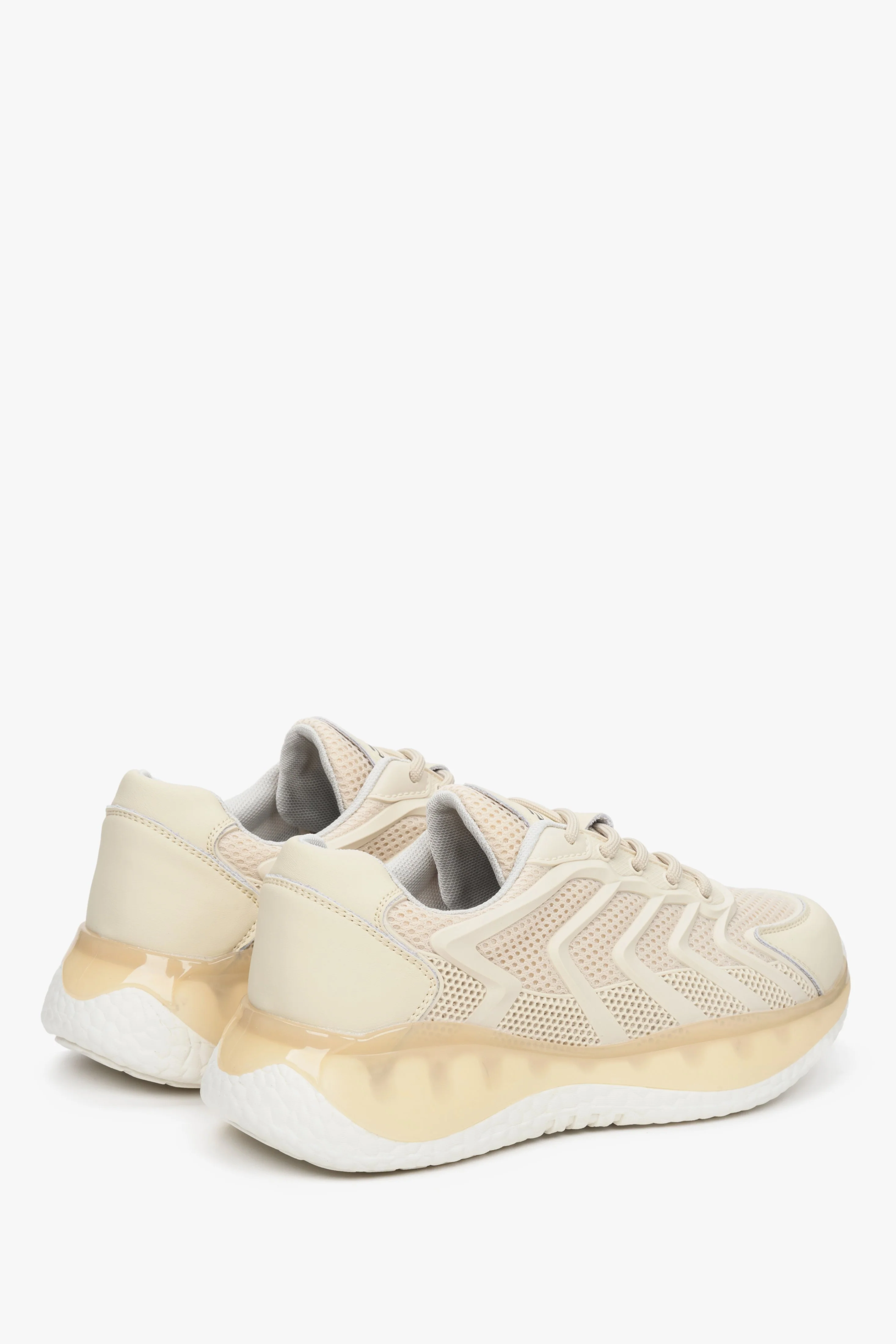 Damskie sneakersy w kolorze beżowym z siateczką ES8 ER00112713 - Image 5