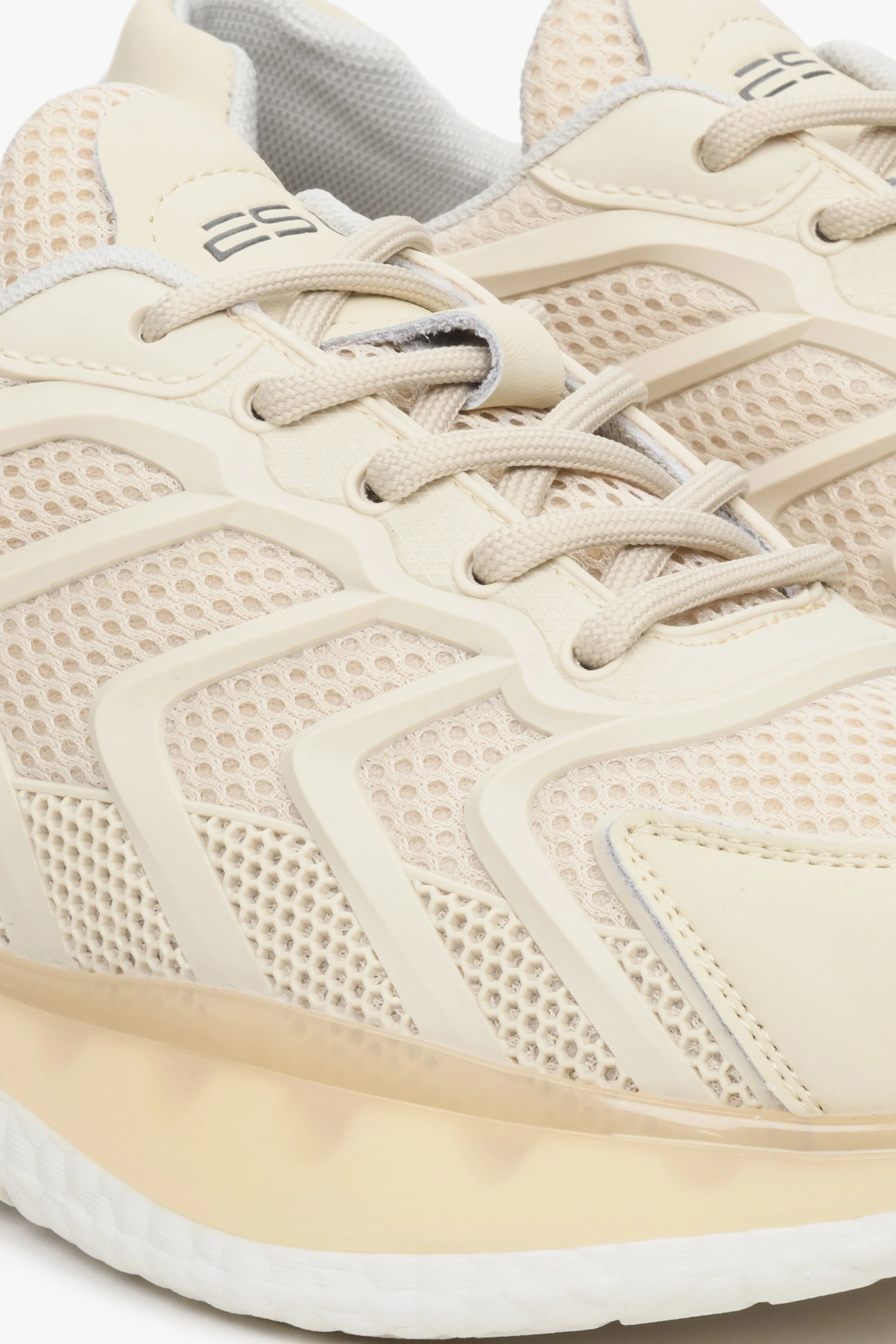 Damskie sneakersy w kolorze beżowym z siateczką ES8 ER00112713 - Image 6