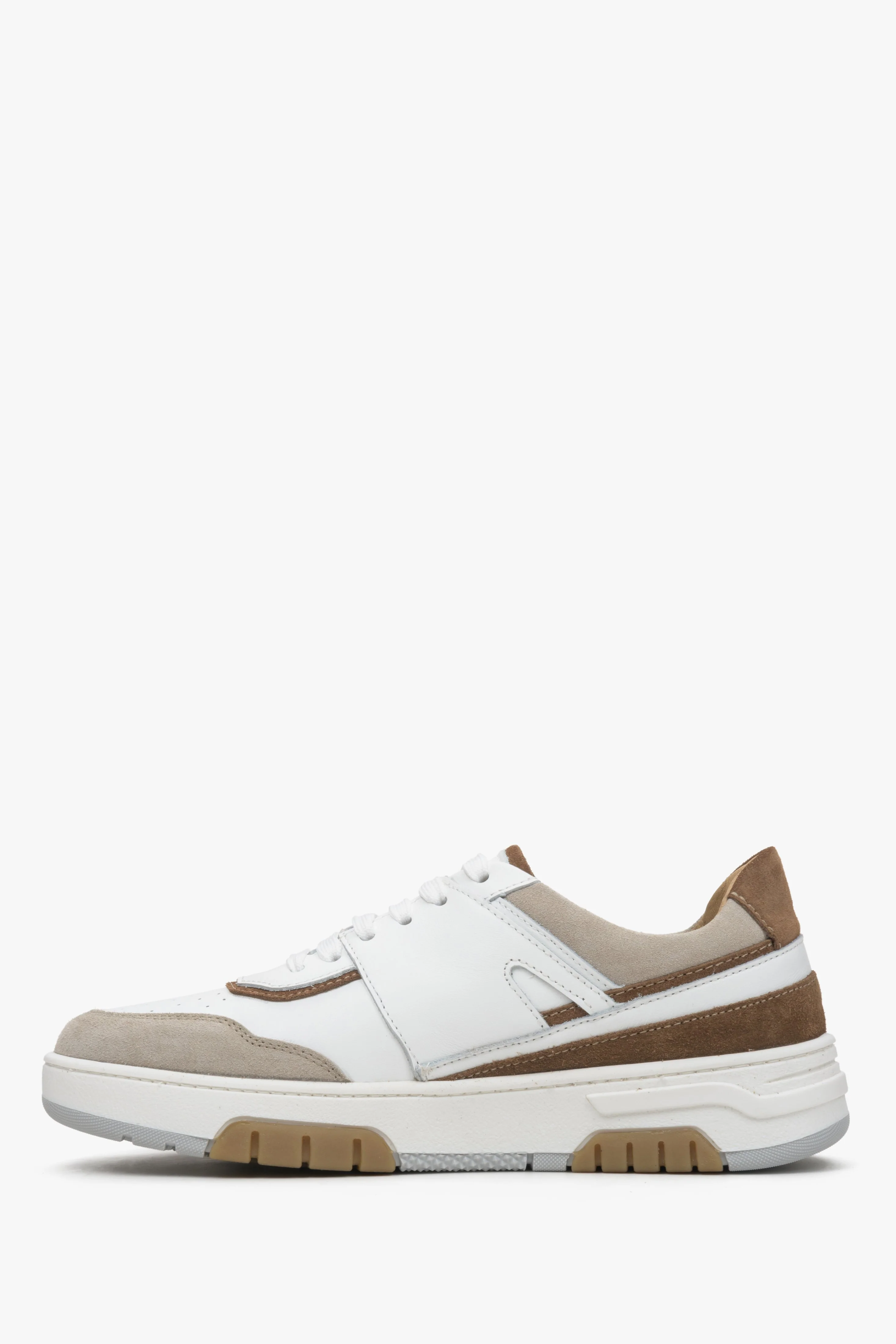 Brązowo-białe sneakersy damskie z łączonych materiałów Estro ER00113517 - Image 6