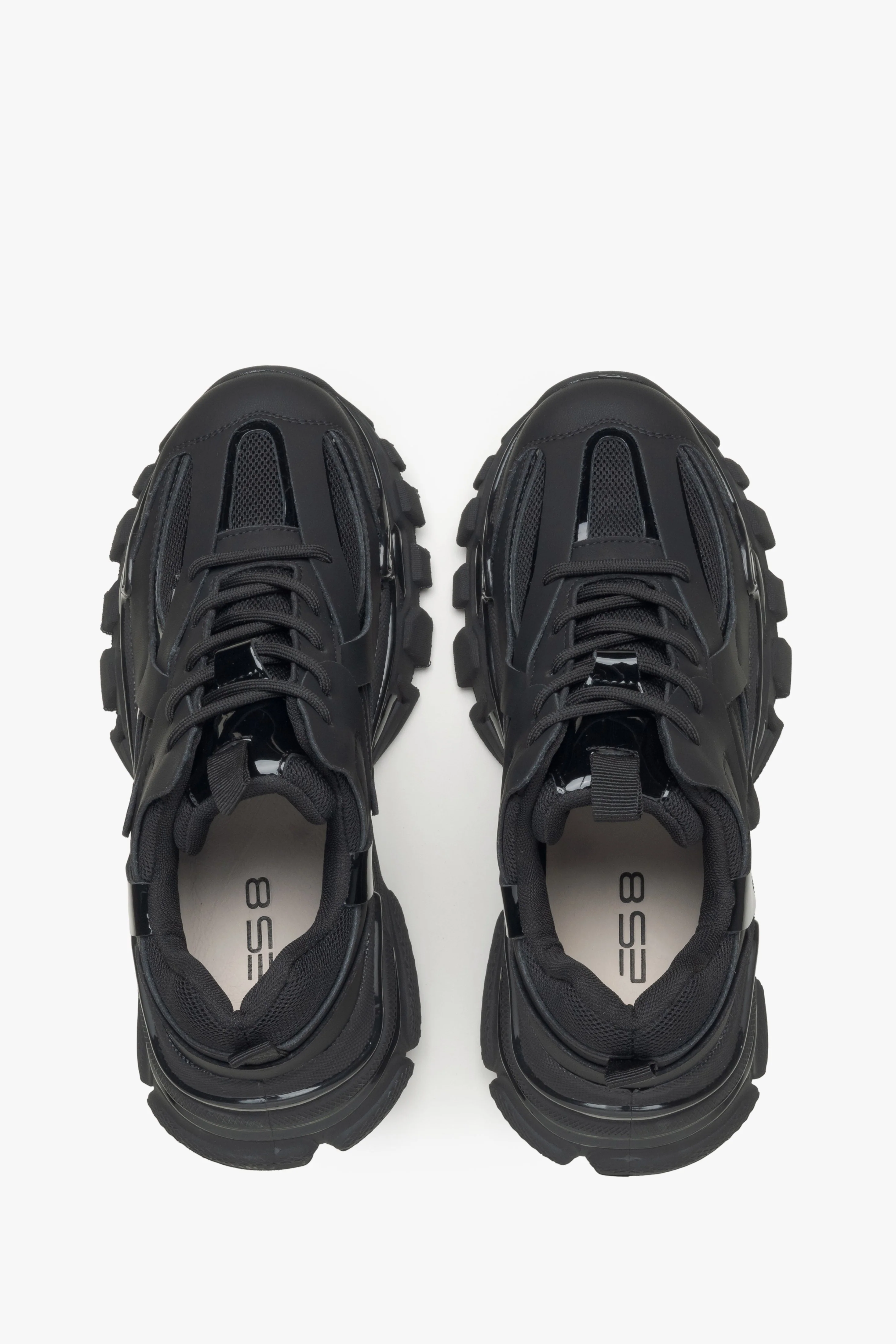 Czarne sneakersy damskie na grubej podeszwie ES8 ER00115758 - Image 7
