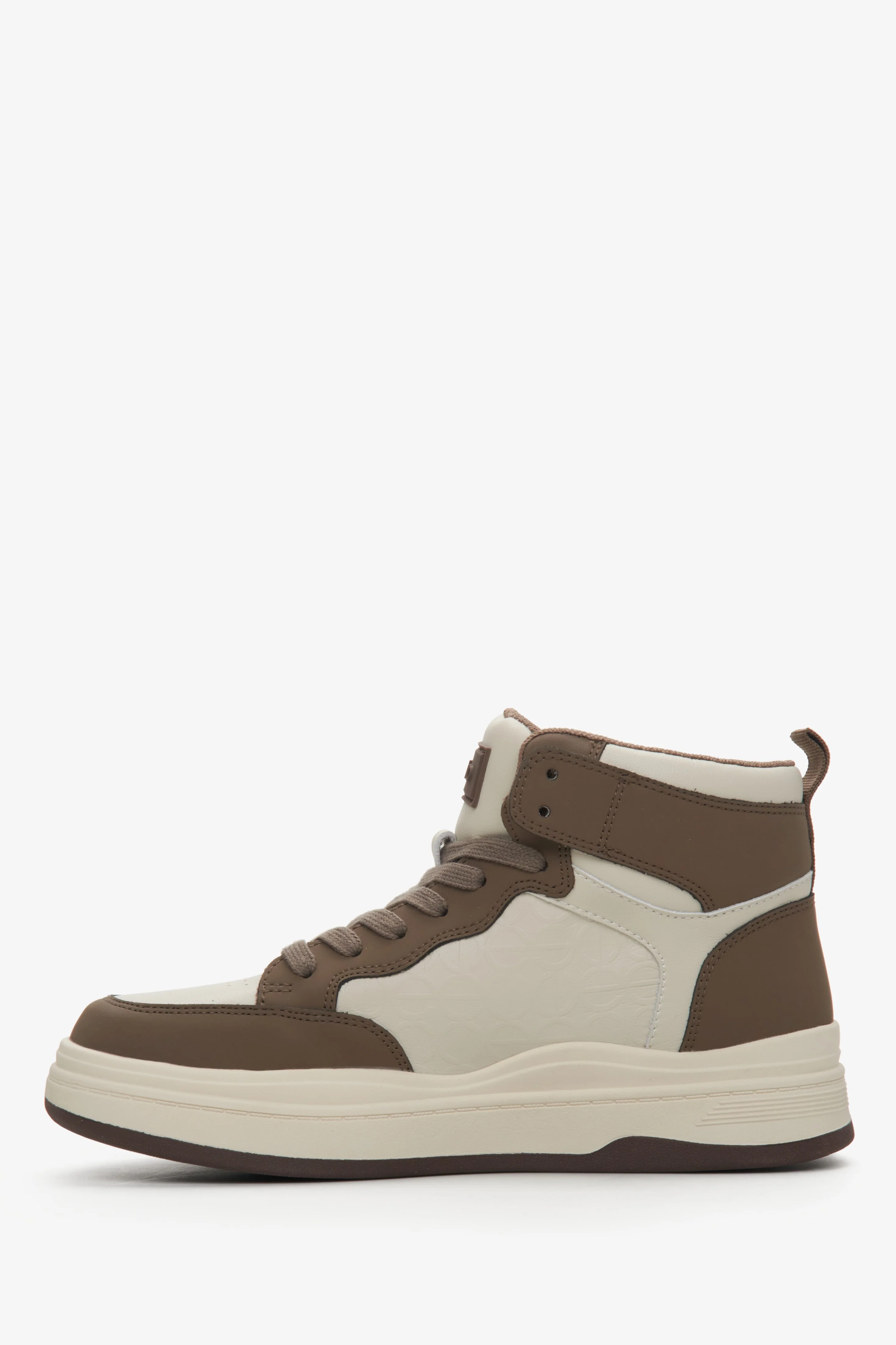 Beżowo-brązowe wysokie sneakersy damskie ze skóry Estro ER00114190 - Image 4