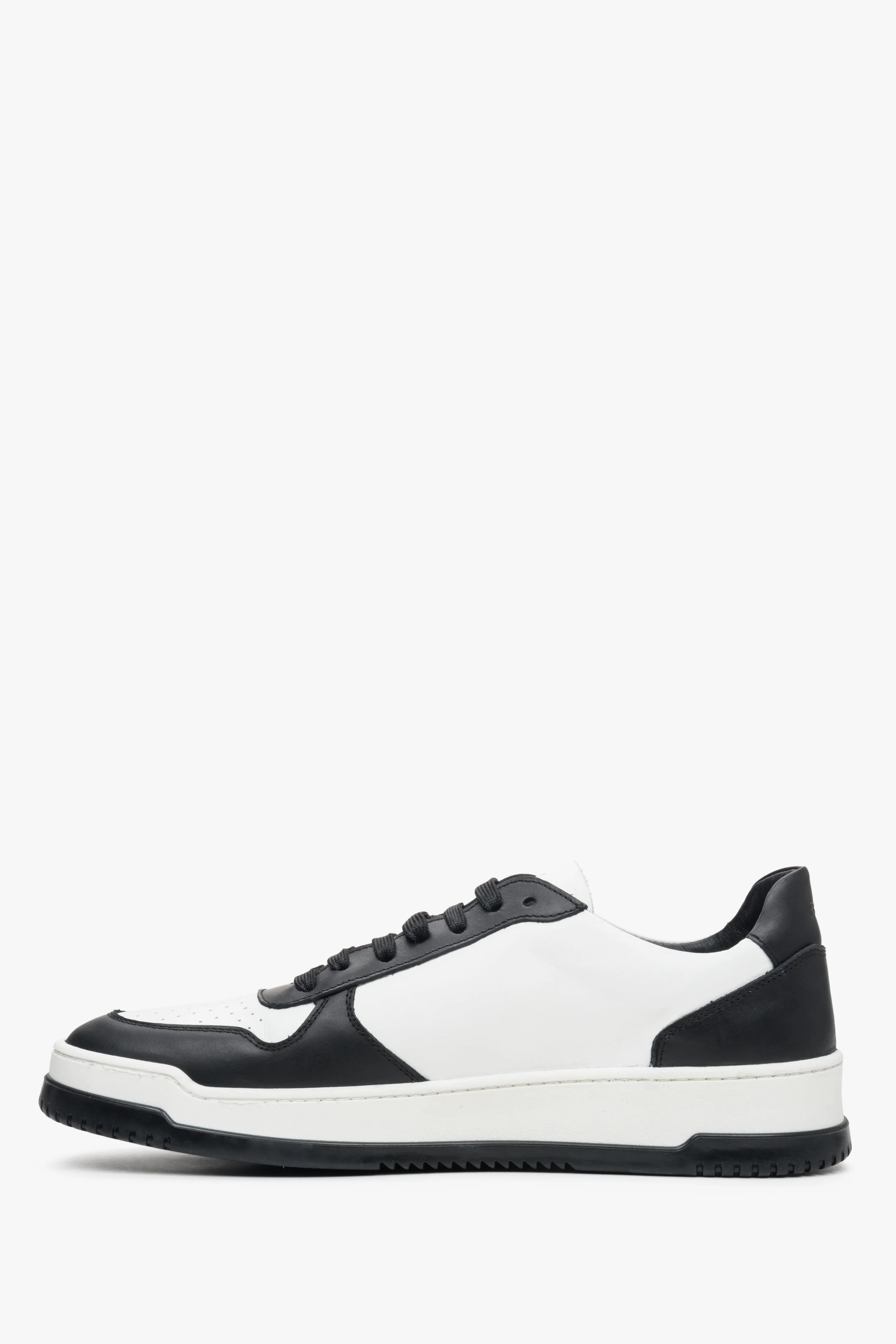Biało-czarne sneakersy męskie z zamszu i skóry naturalniej Estro ER00112970 - Image 7
