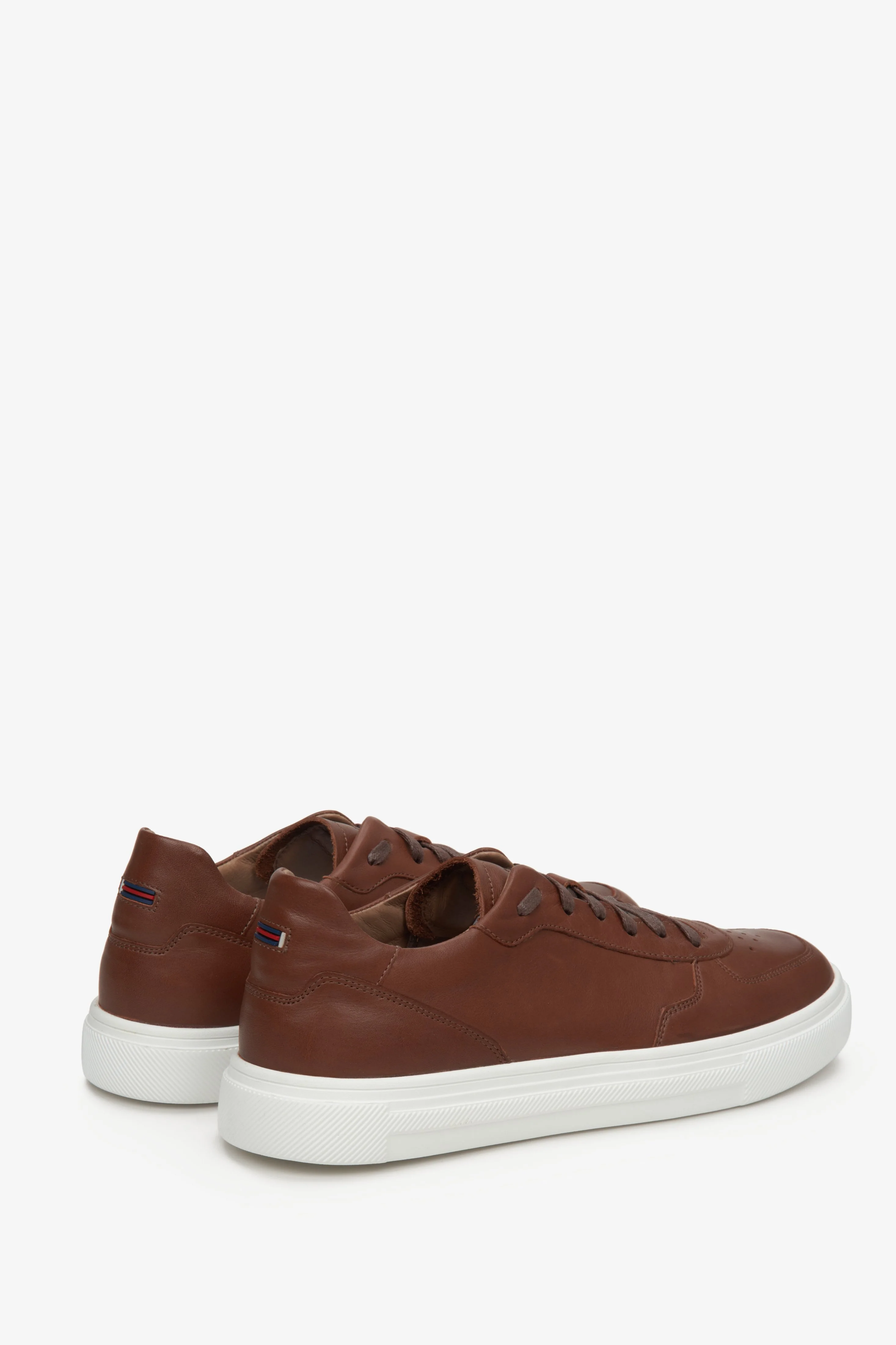 Brązowe sneakersy męskie ze skóry naturalnej na wiosnę Estro ER00112393 - Image 5
