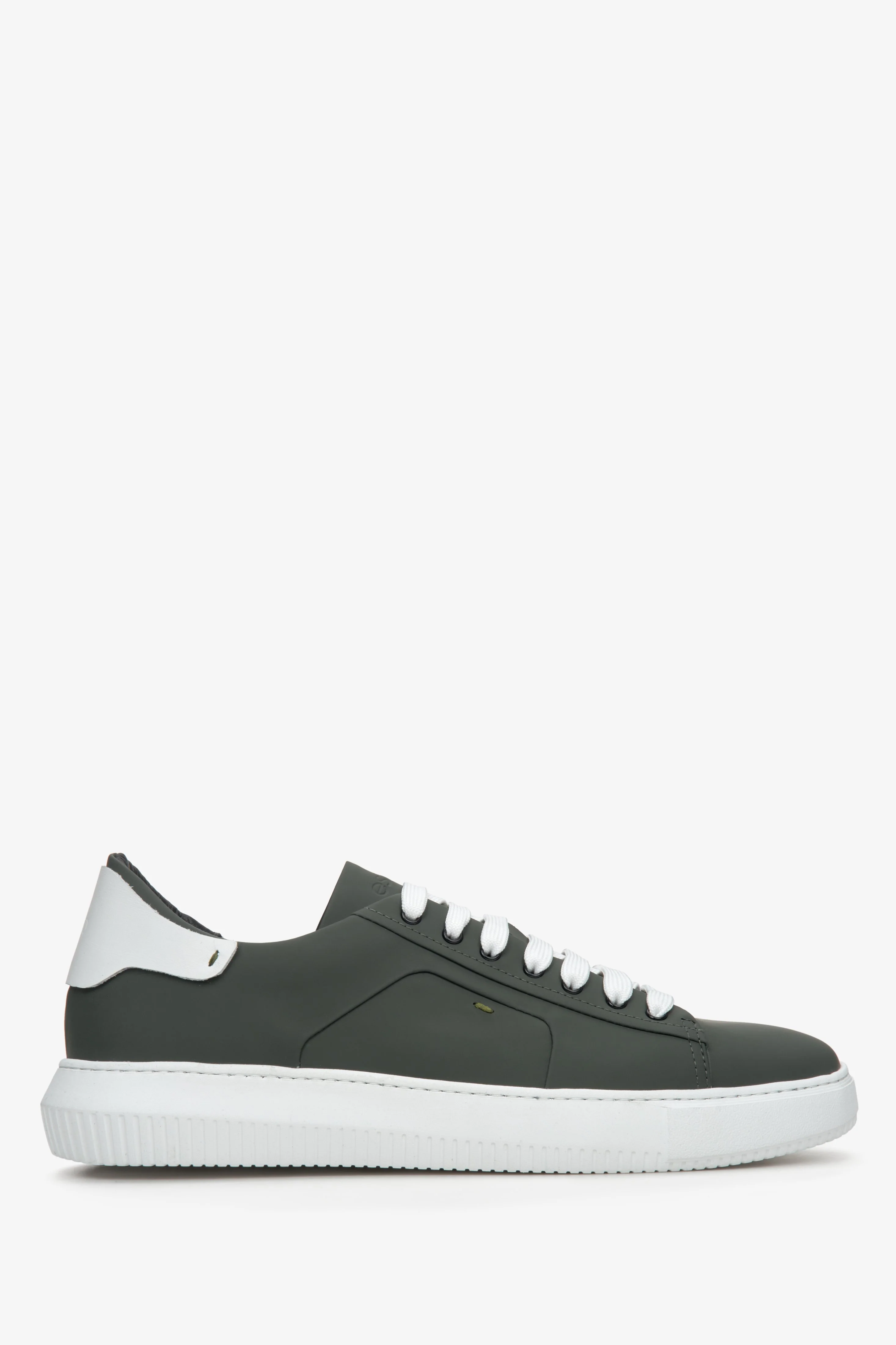 Zielone sneakersy męskie ze skóry naturalnej Estro ER00112367 - Image 3