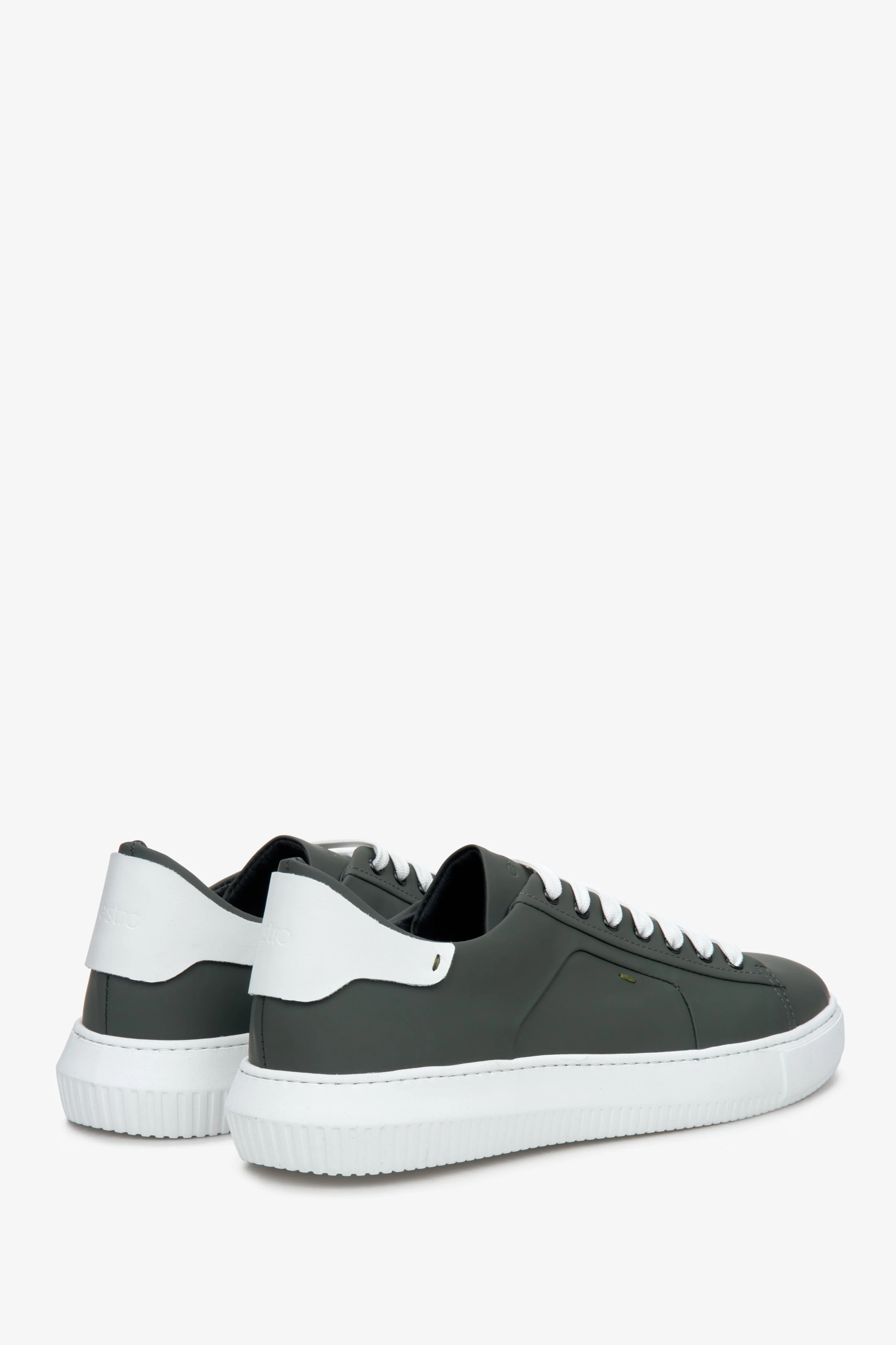 Zielone sneakersy męskie ze skóry naturalnej Estro ER00112367 - Image 5