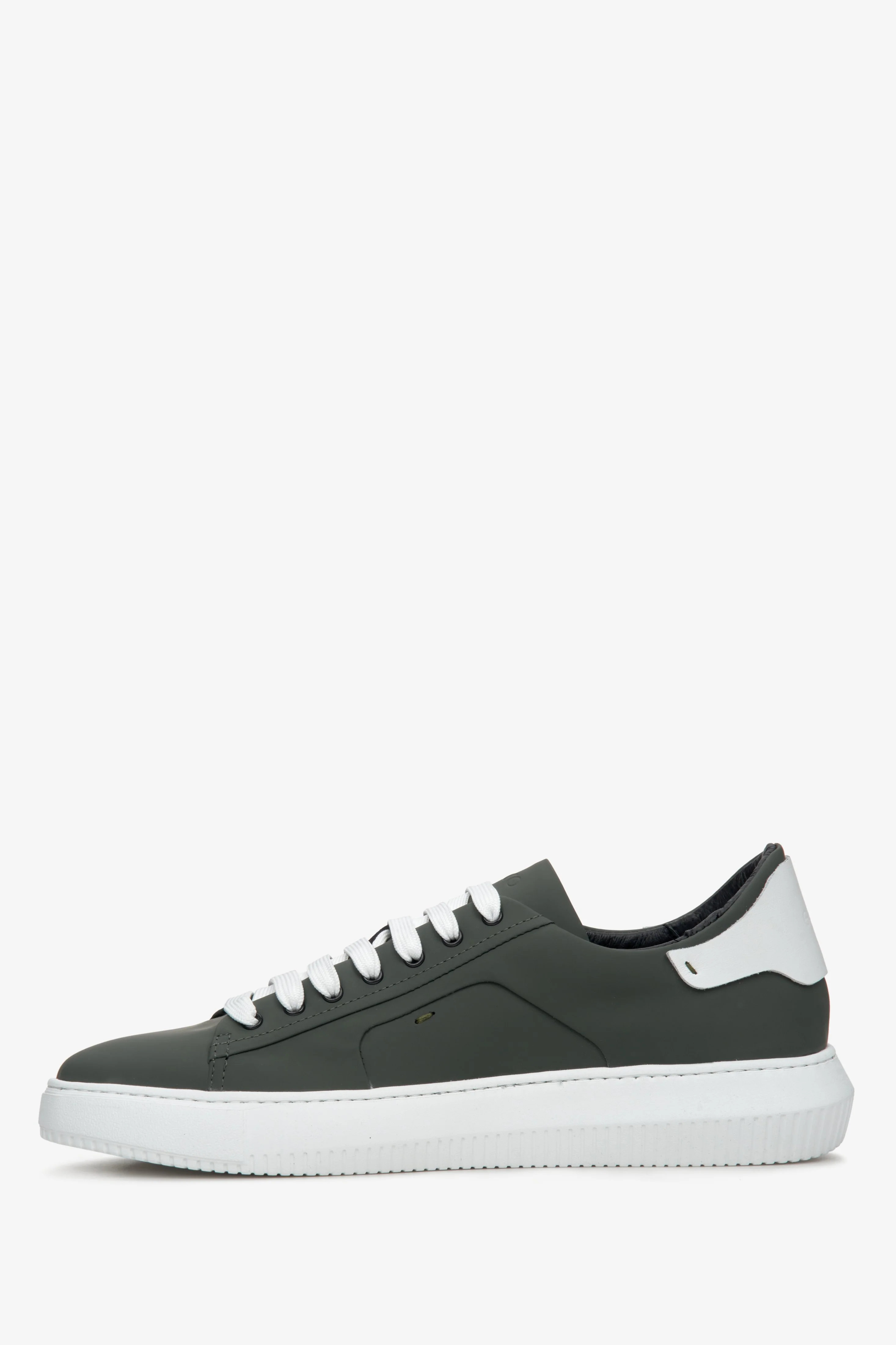 Zielone sneakersy męskie ze skóry naturalnej Estro ER00112367 - Image 6