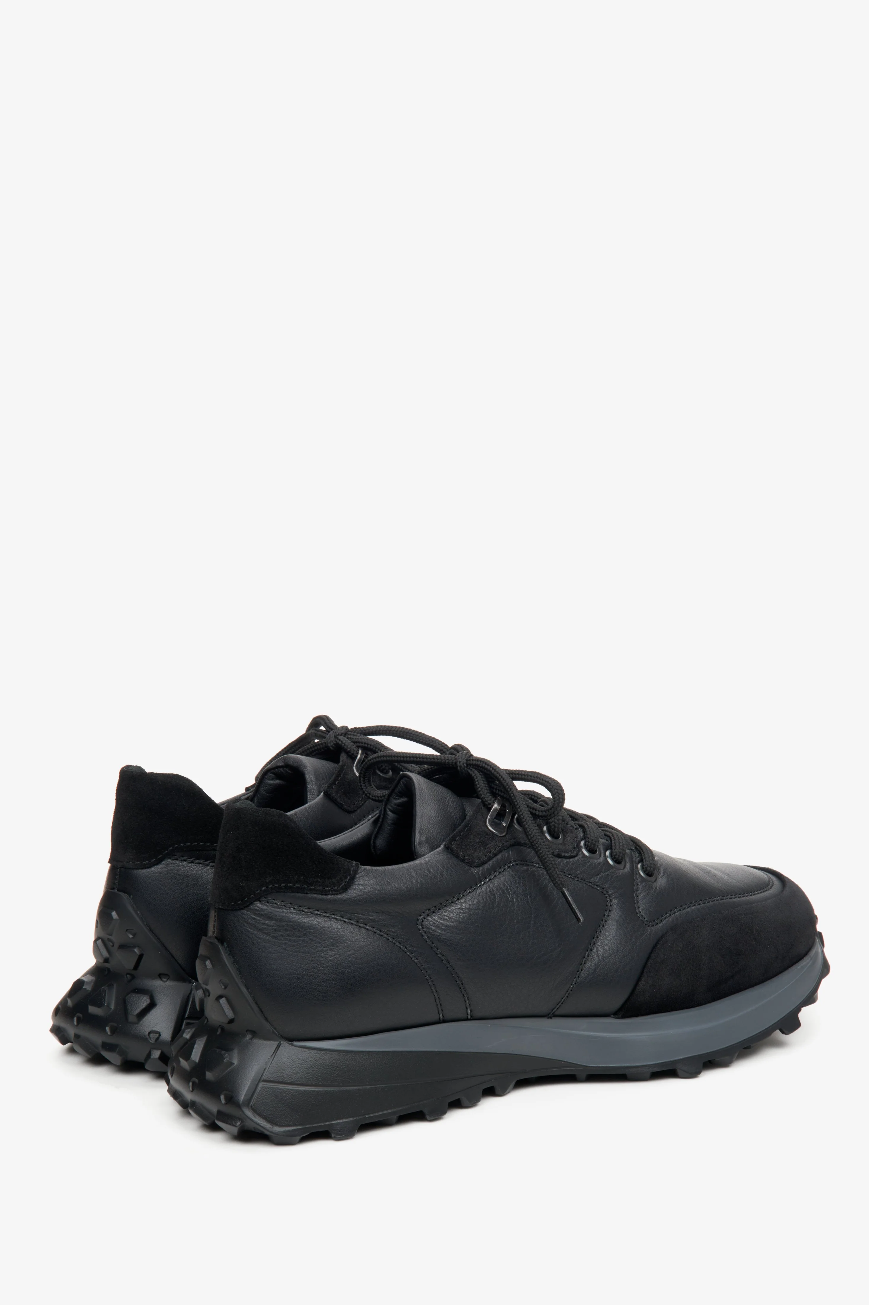Czarne sportowe sneakersy męskie z łączonych materiałów Estro ER00113802 - Image 5