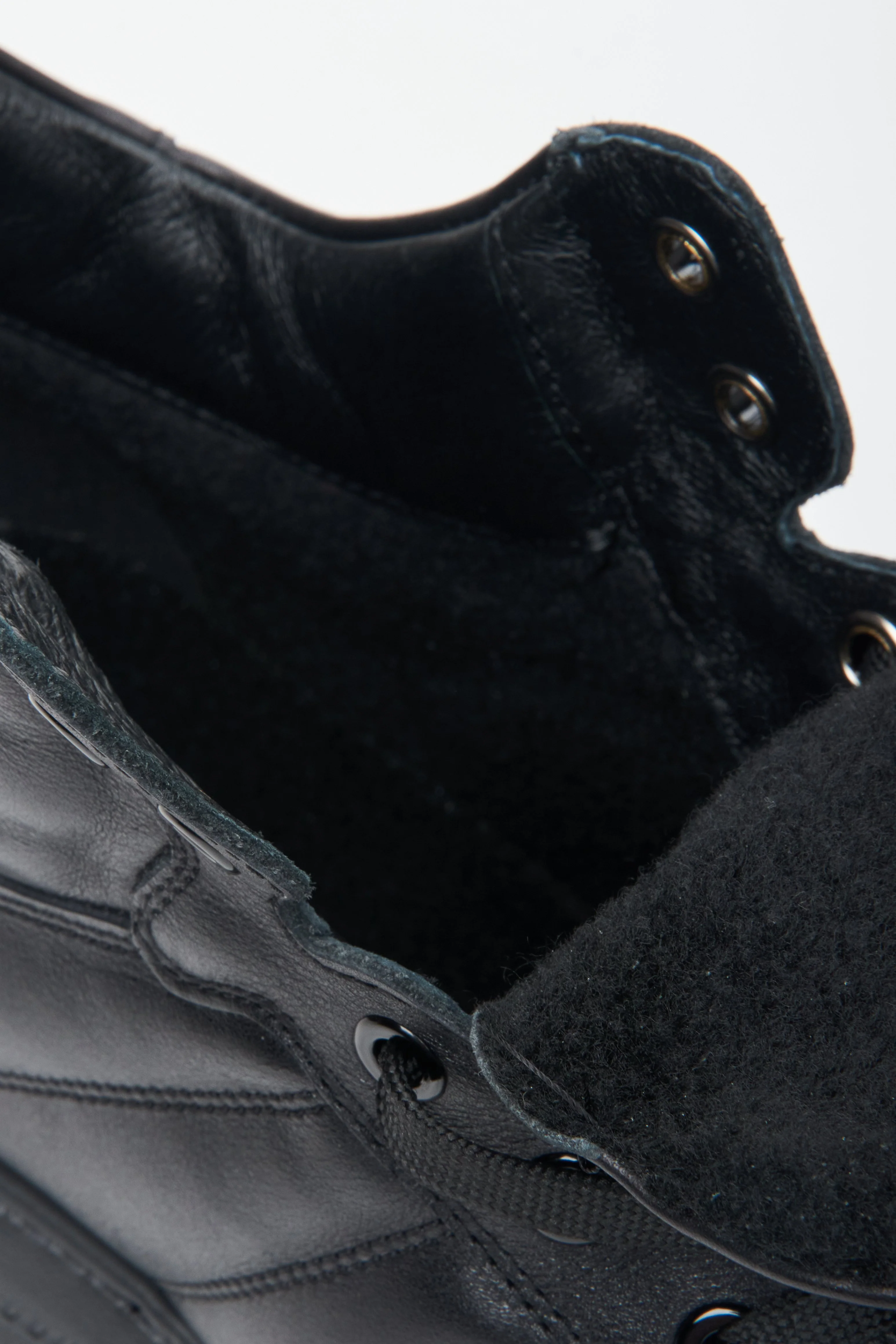 Czarne wysokie sneakersy męskie ze skóry naturalnej Estro ER00111799 - Image 8