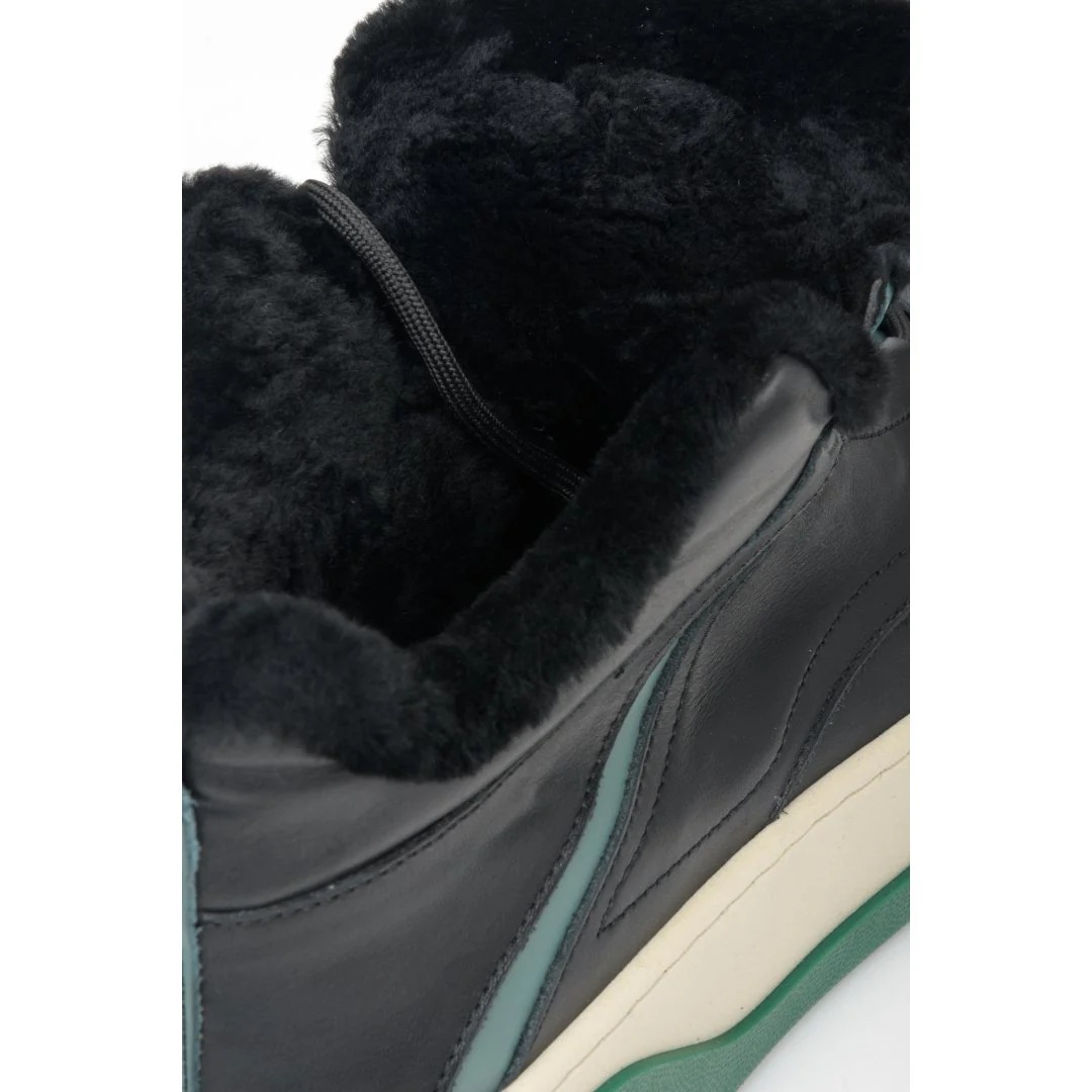 Zielone zimowe sneakersy damskie z futerkiem Estro ER00111963 - Image 7