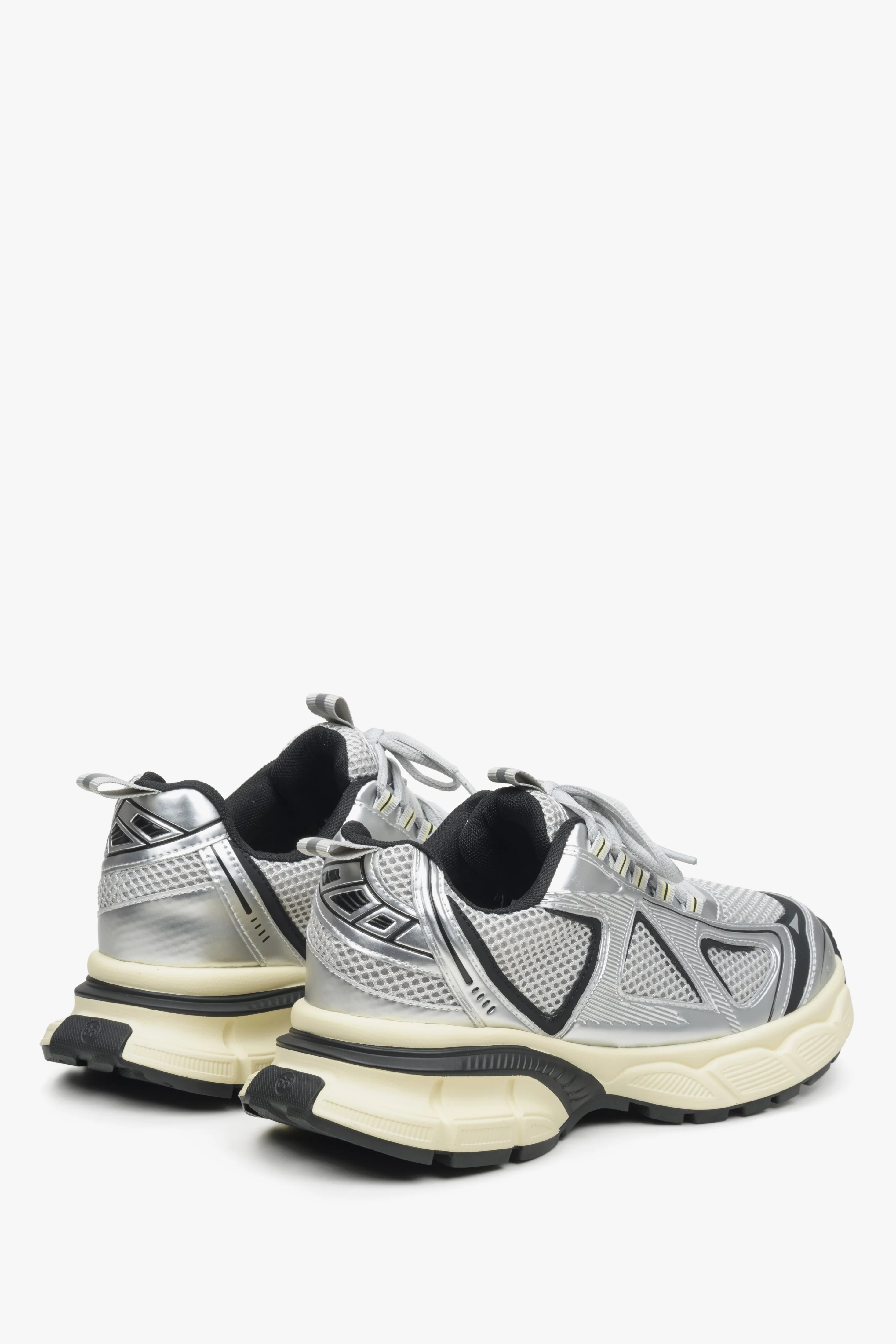 Srebrno-czarne sneakersy damskie na elastycznej platformie ES 8 ER00114598 - Image 6