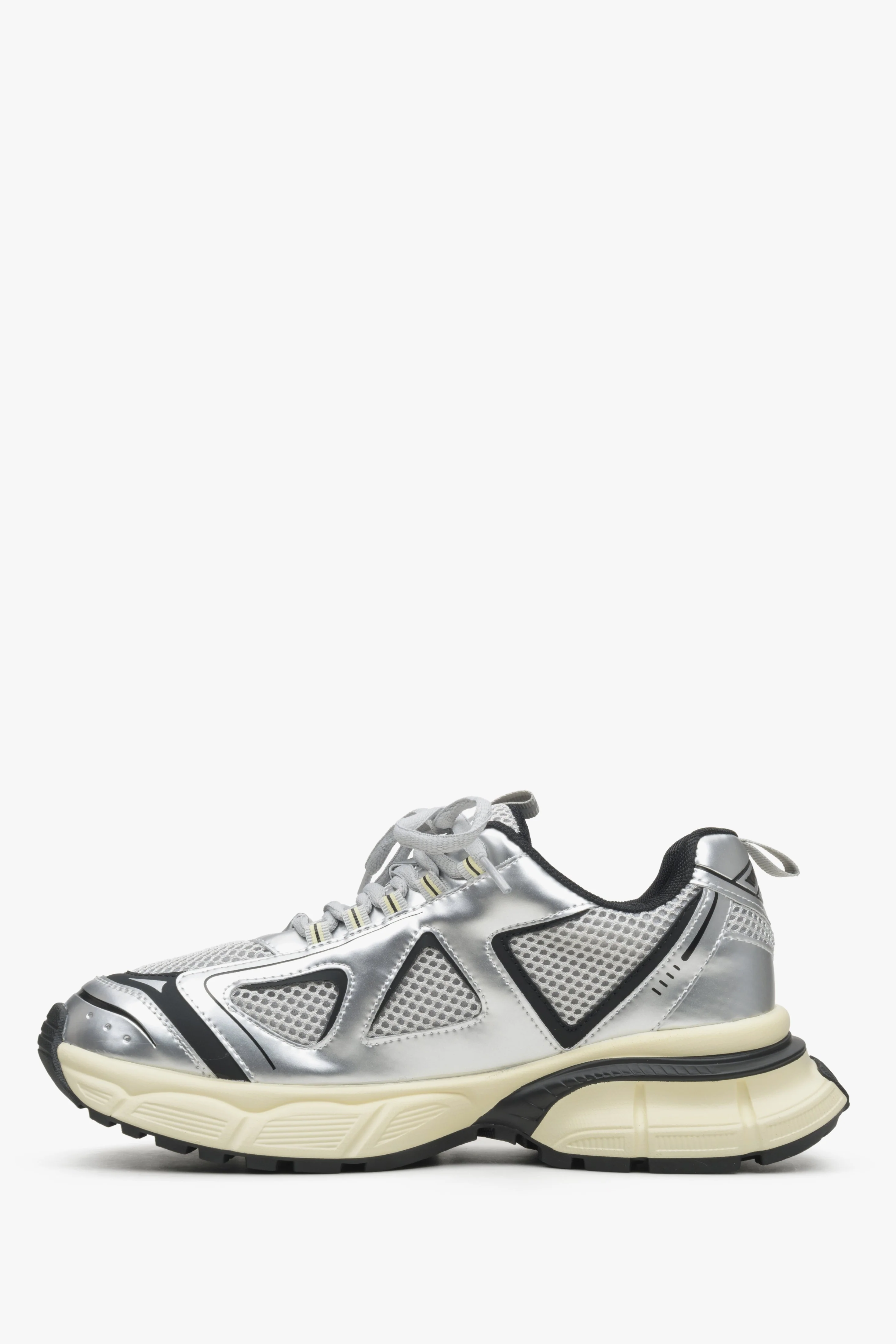 Srebrno-czarne sneakersy damskie na elastycznej platformie ES 8 ER00114598 - Image 7