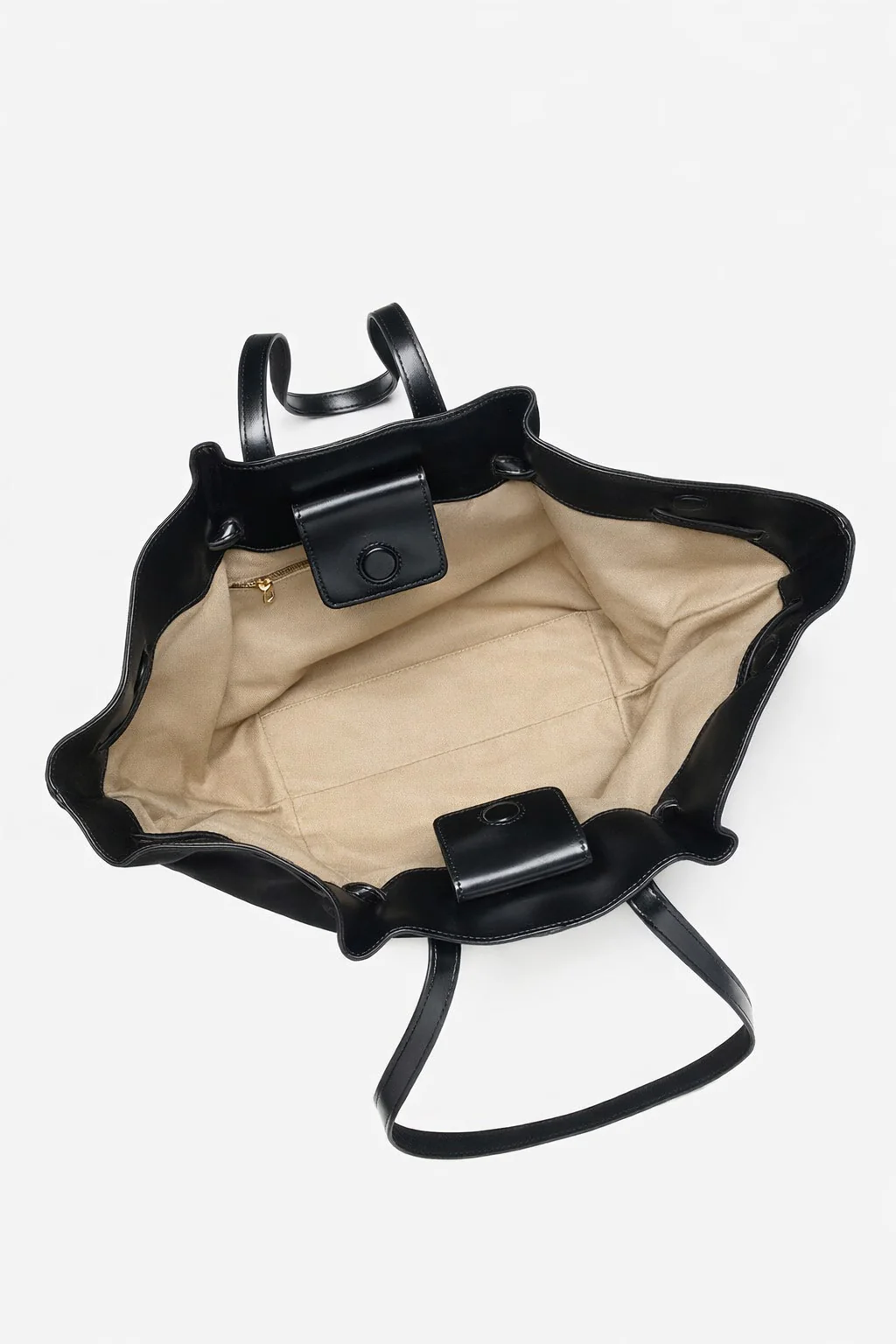 Czarna torba na ramię z długimi rączkami z weluru naturalnego Estro ER00115961 - Image 5