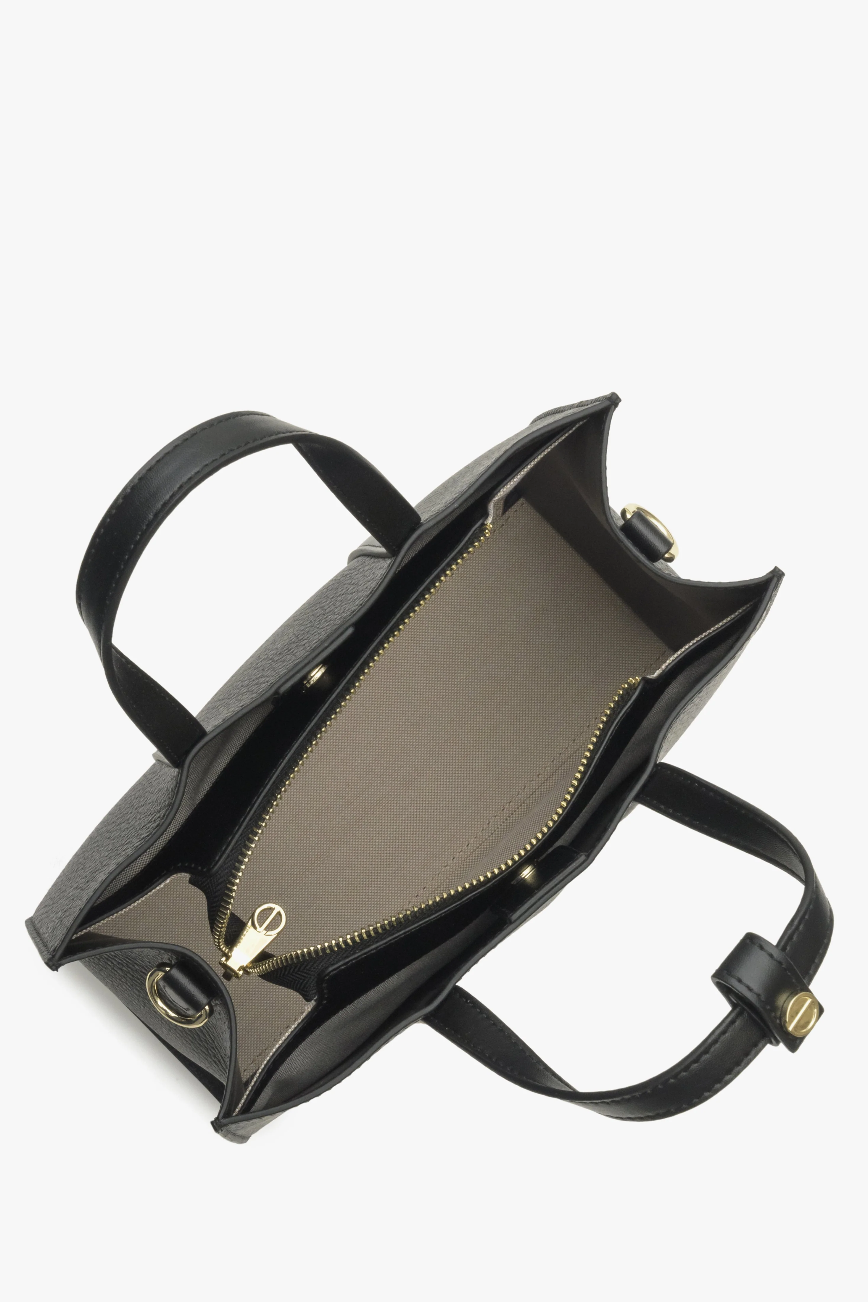 Czarna torba damska typu shopper ze skóry naturalnej Estro ER00114412 - Image 3