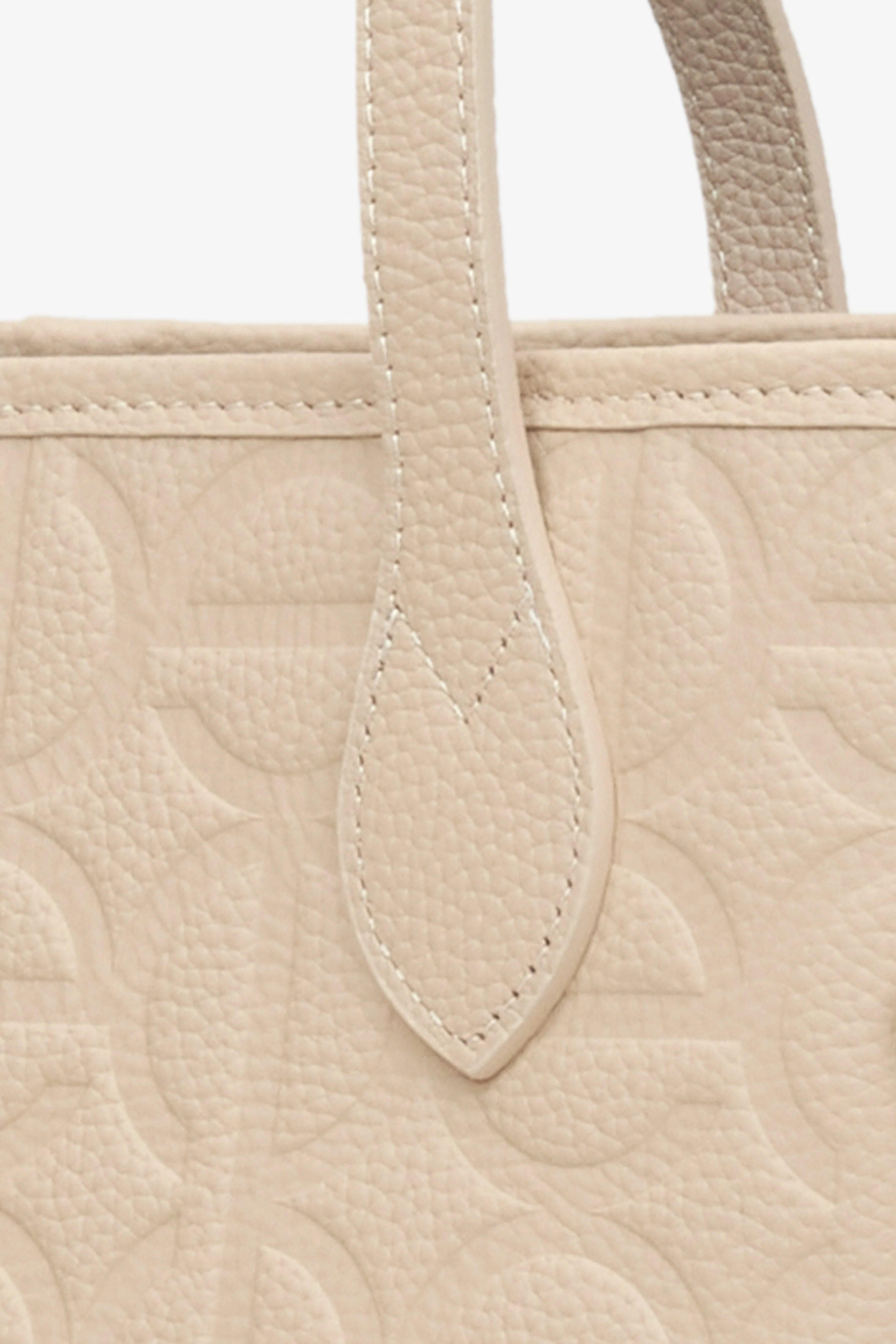 Beżowa skórzana torebka damska typu shopper Estro ER00115046 - Image 6