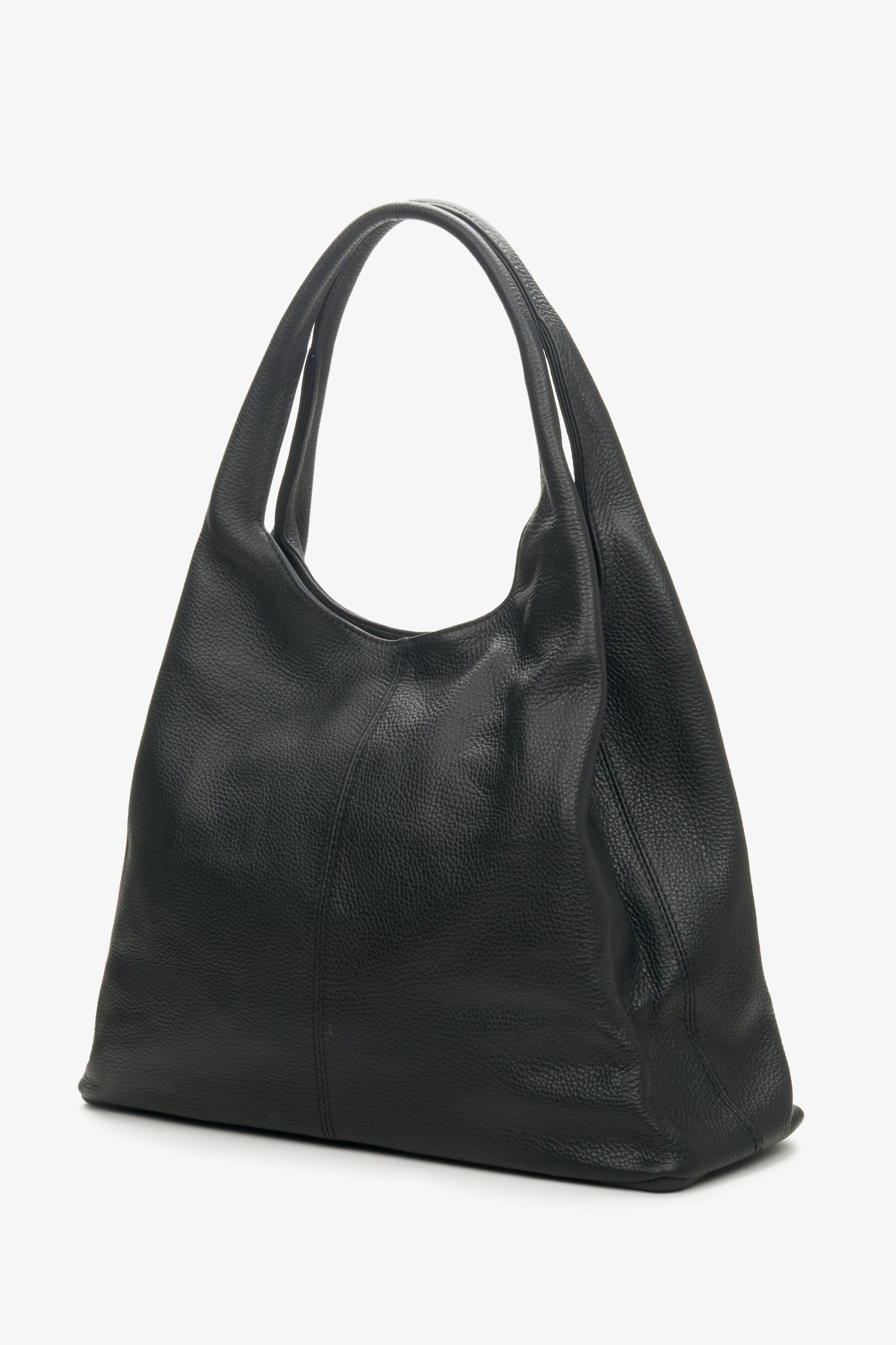 Czarna torebka damska typu shopper ze skóry naturalnej Estro ER00114107 - Image 3