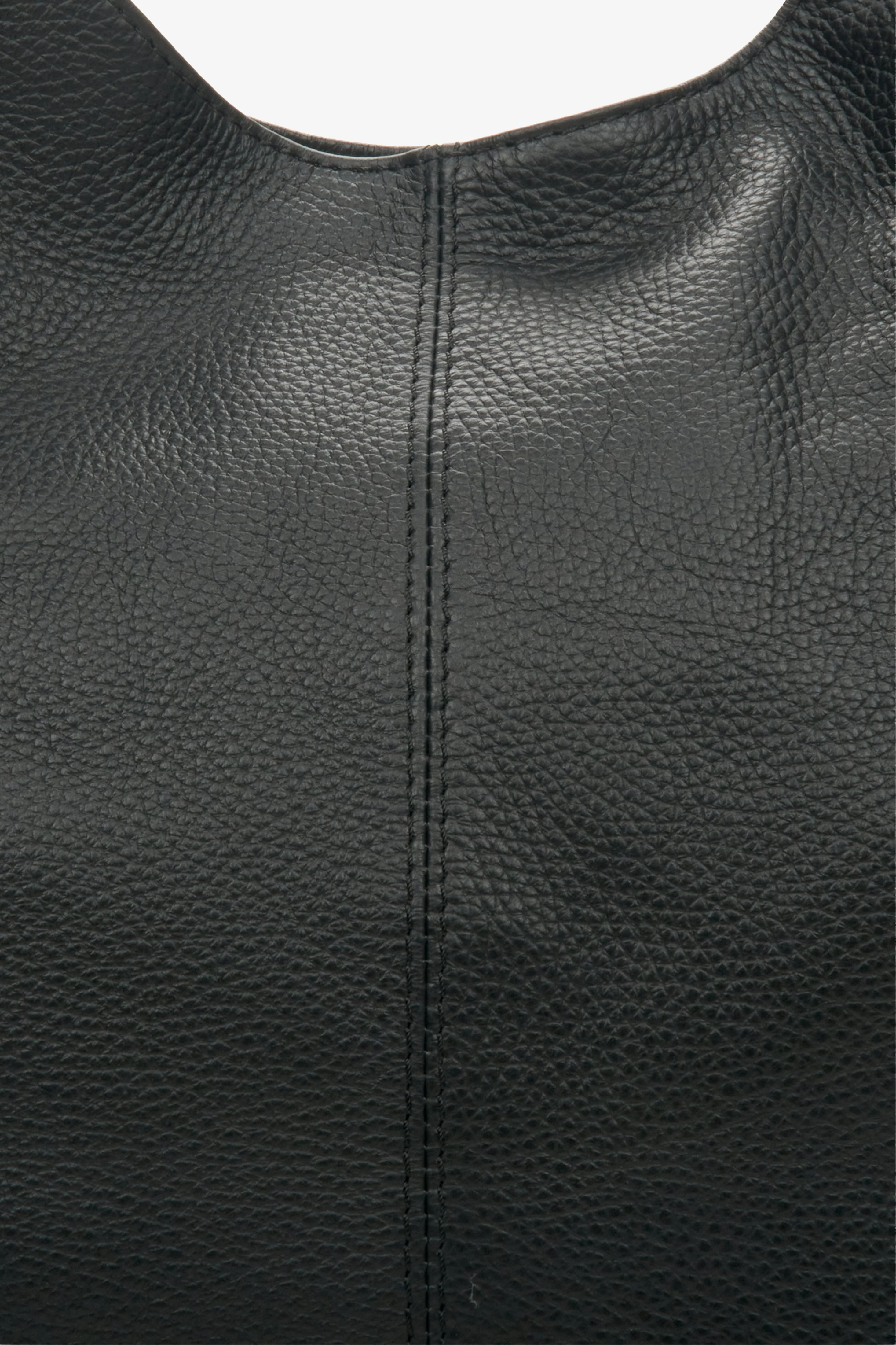 Czarna torebka damska typu shopper ze skóry naturalnej Estro ER00114107 - Image 7
