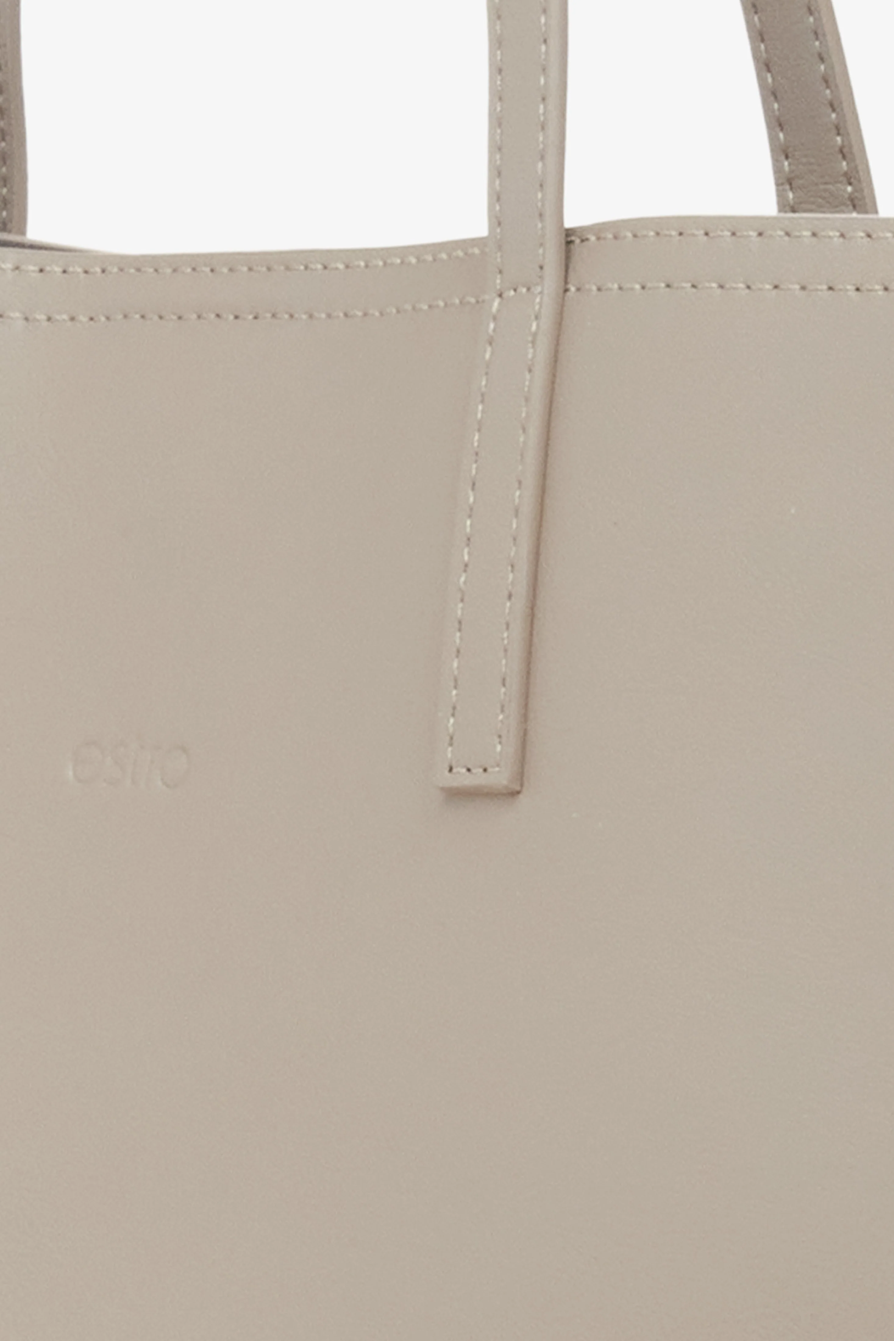 Szara skórzana torebka damska typu shopper Estro ER00115664 - Image 4