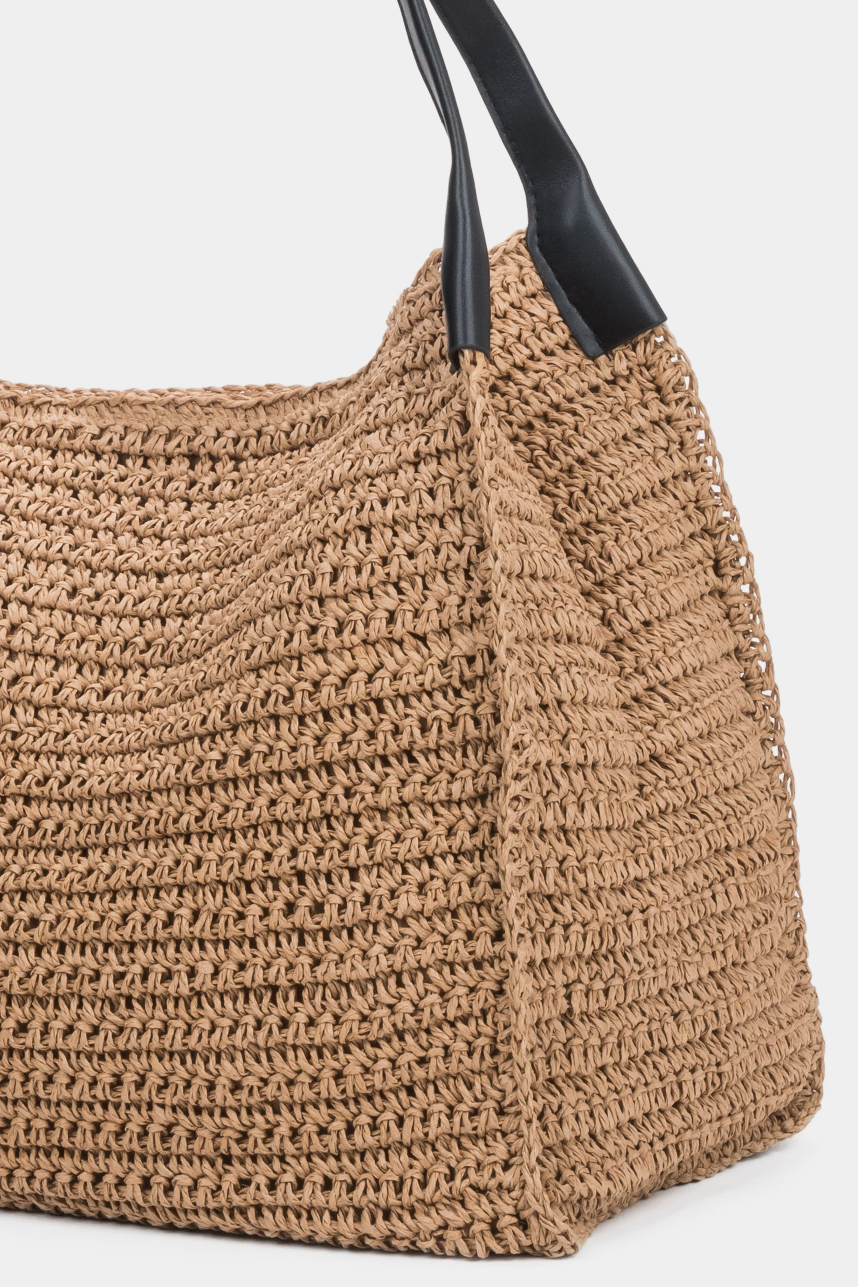 Beżowa słomiana torebka damska typu shopper ze wzmacnianymi rączkami Estro ER00117861 - Image 10