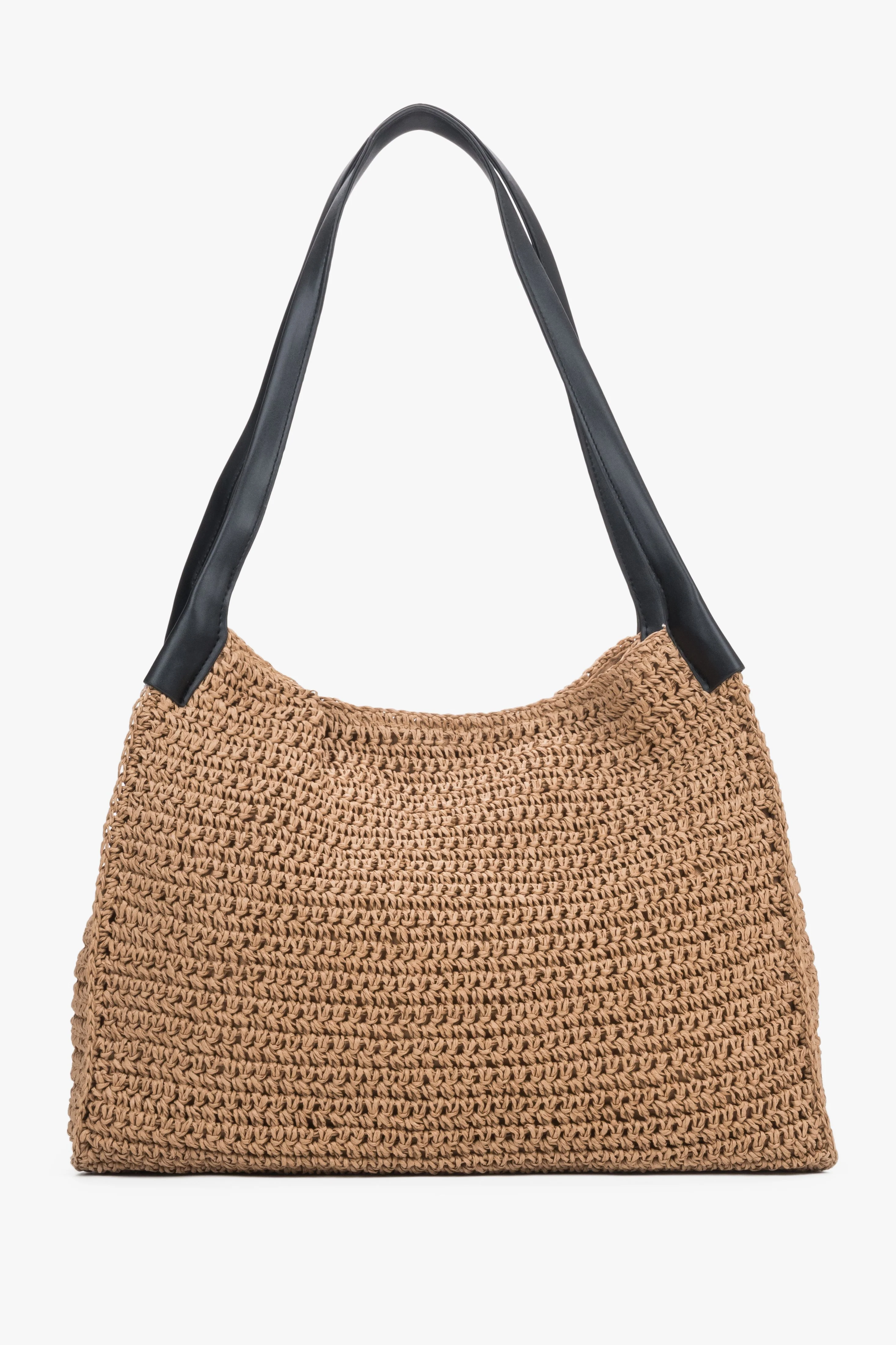 Beżowa słomiana torebka damska typu shopper ze wzmacnianymi rączkami Estro ER00117861 - Image 8