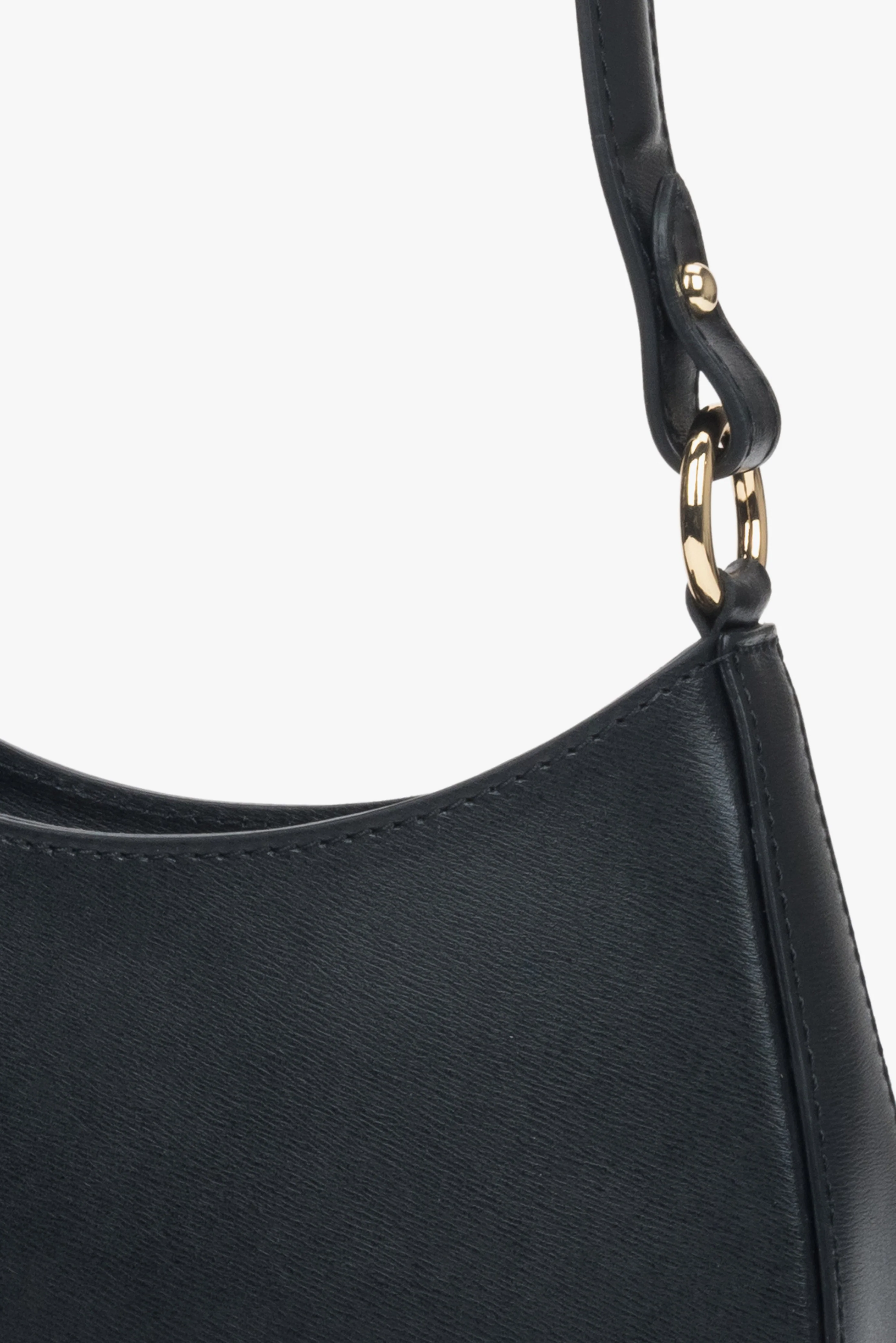 Czarna torebka damska typu shoulder bag z włoskiej skóry naturalnej Premium ER00116374 - Image 6